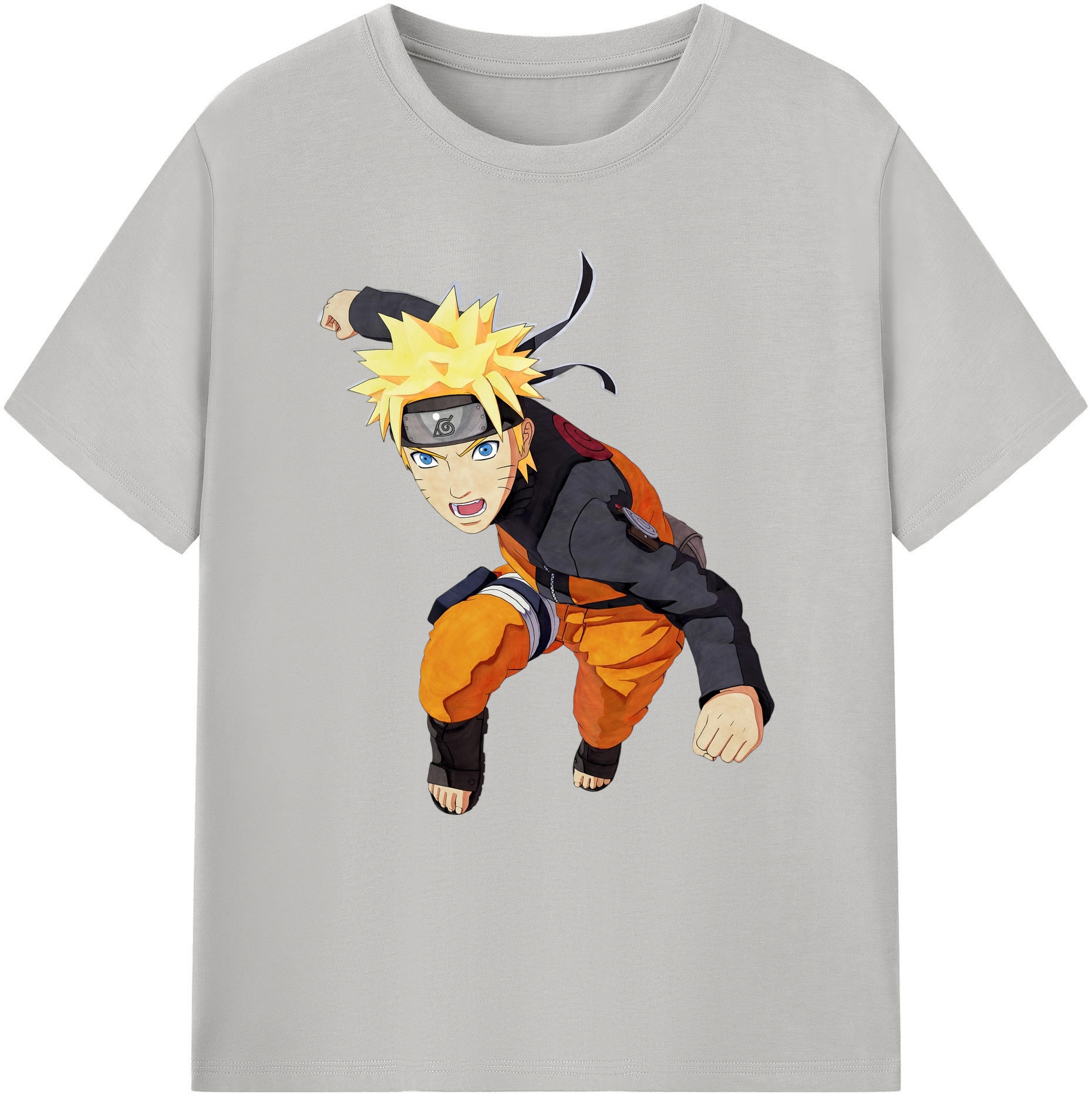 （画像用） NARUTO -ナルト- うずまき ナルト Uzumaki Naruto 綿100％ メンズ半袖Tシャツ｜肌触りやわらか＆通気性