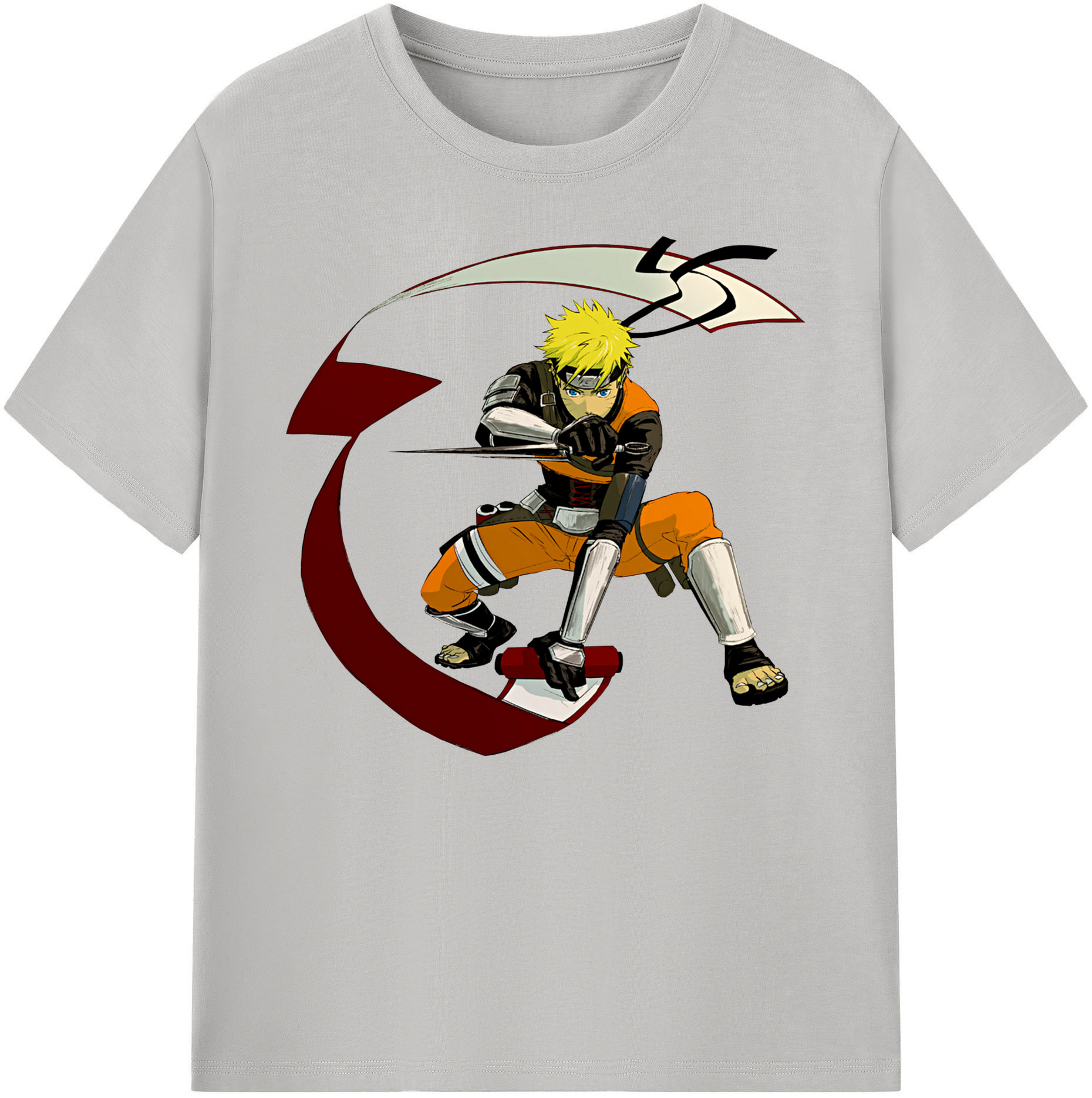 （画像用） NARUTO -ナルト- うずまき ナルト Uzumaki Naruto 綿100％ メンズ半袖Tシャツ｜肌触りやわらか＆通気性