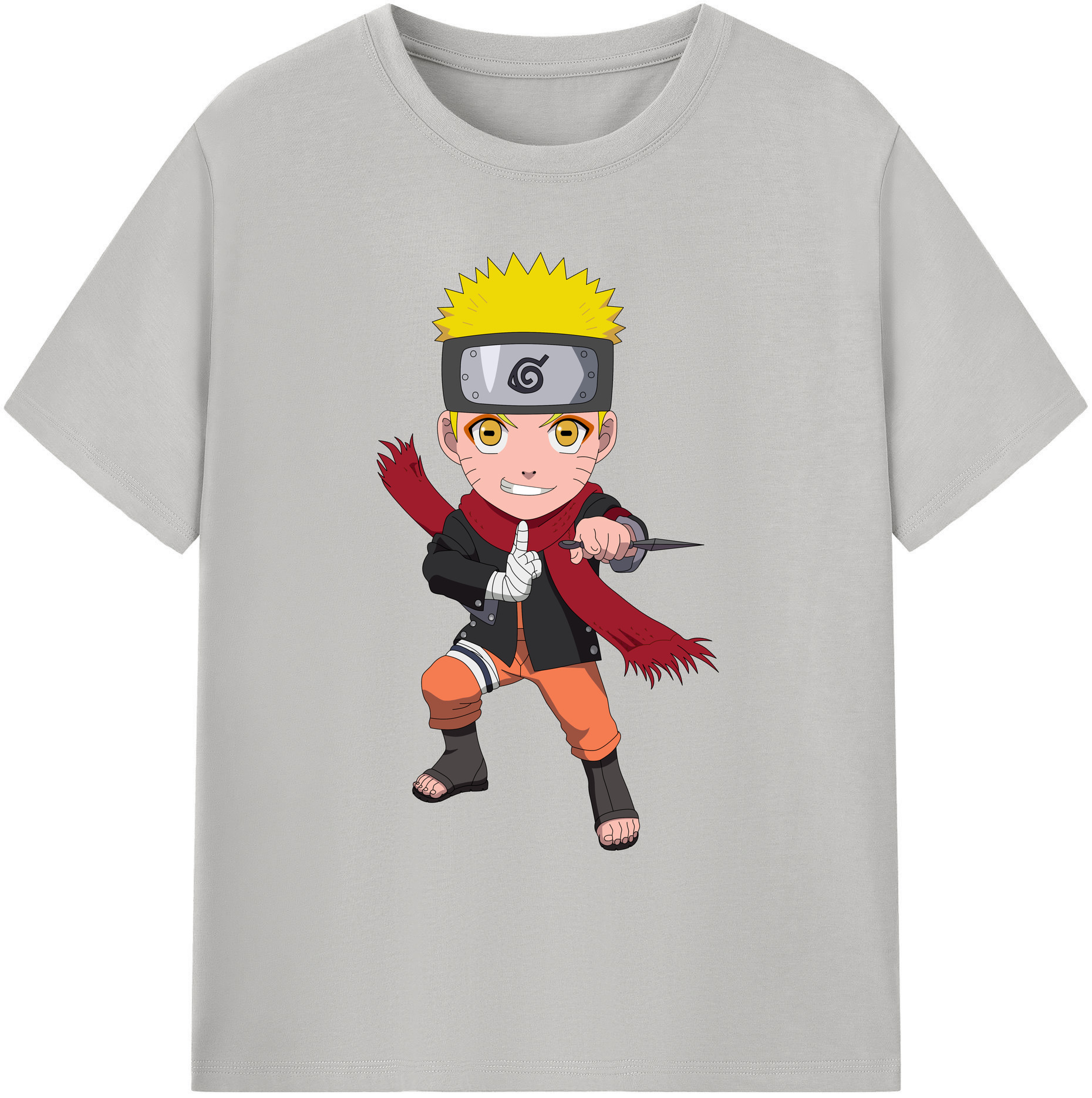 （画像用） NARUTO -ナルト- うずまき ナルト Uzumaki Naruto 綿100％ メンズ半袖Tシャツ｜肌触りやわらか＆通気性