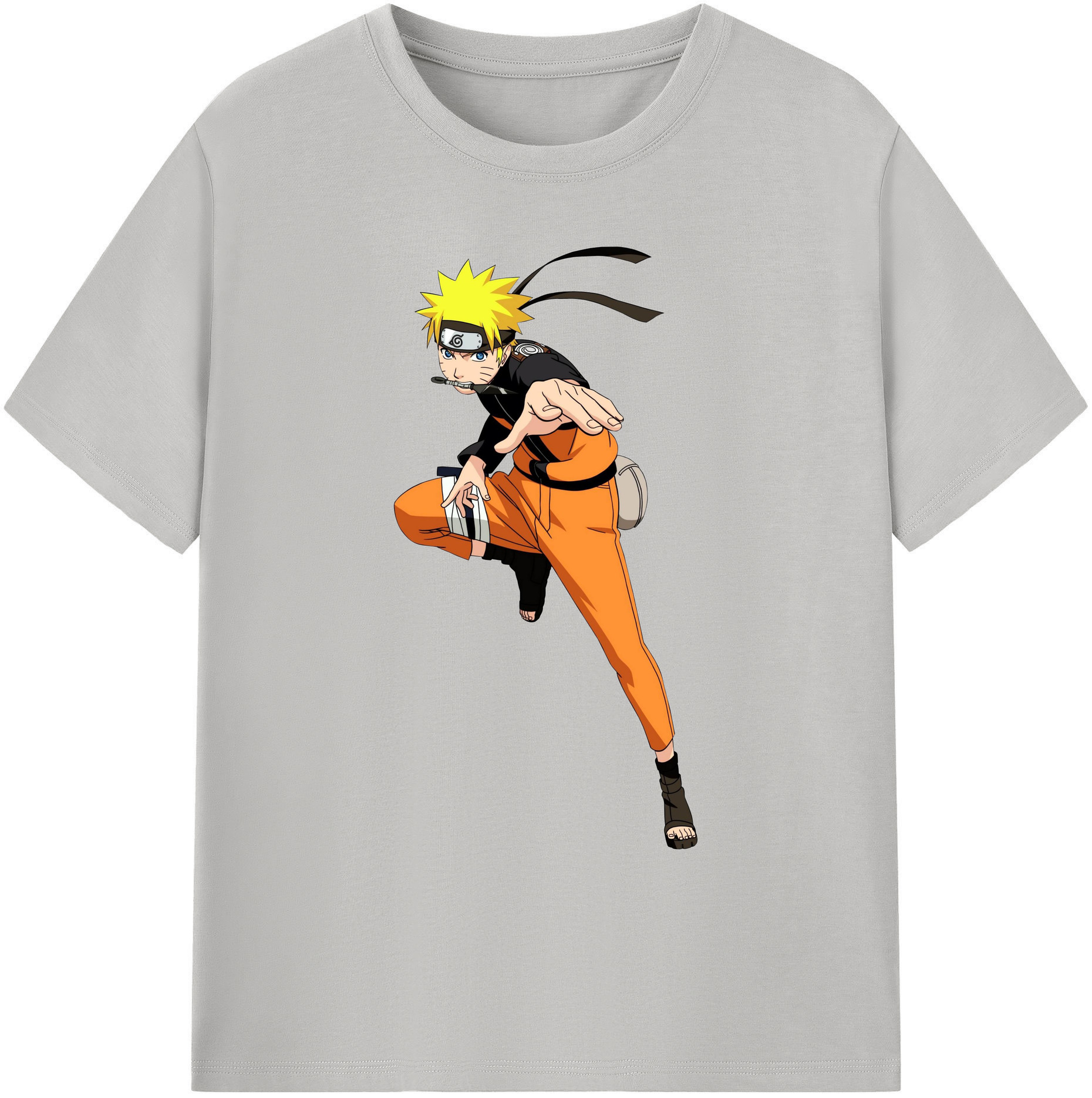 （画像用） NARUTO -ナルト- うずまき ナルト Uzumaki Naruto 綿100％ メンズ半袖Tシャツ｜肌触りやわらか＆通気性