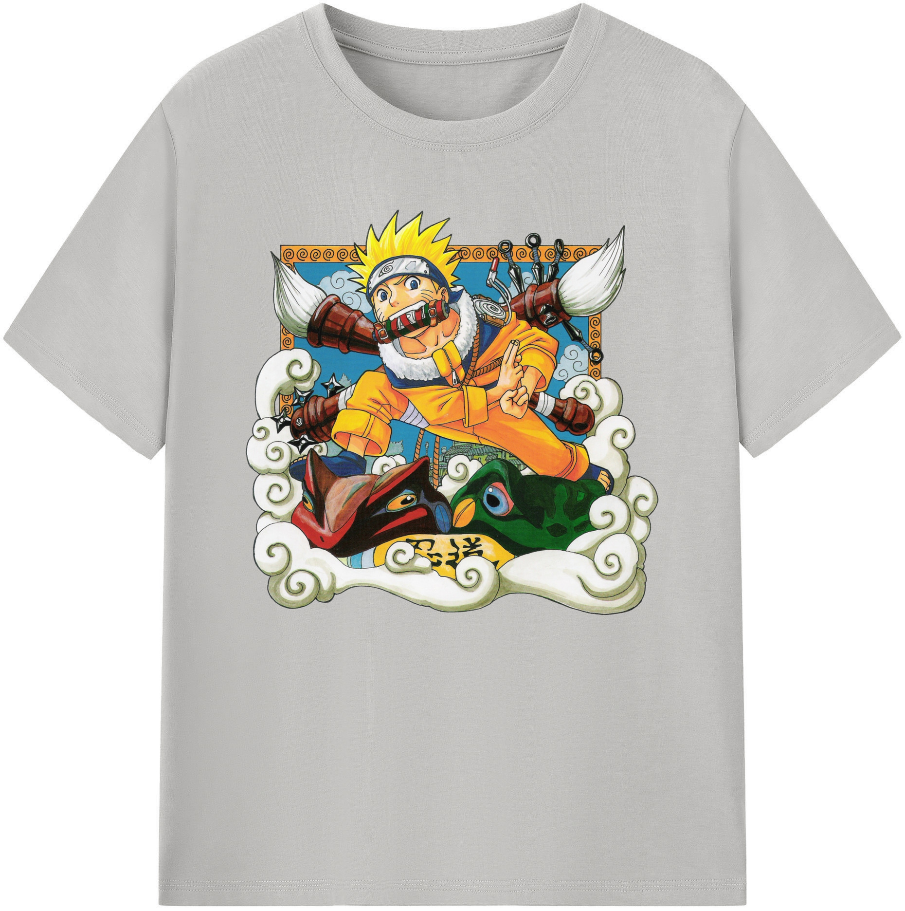 （画像用） NARUTO -ナルト- うずまき ナルト Uzumaki Naruto 綿100％ メンズ半袖Tシャツ｜肌触りやわらか＆通気性