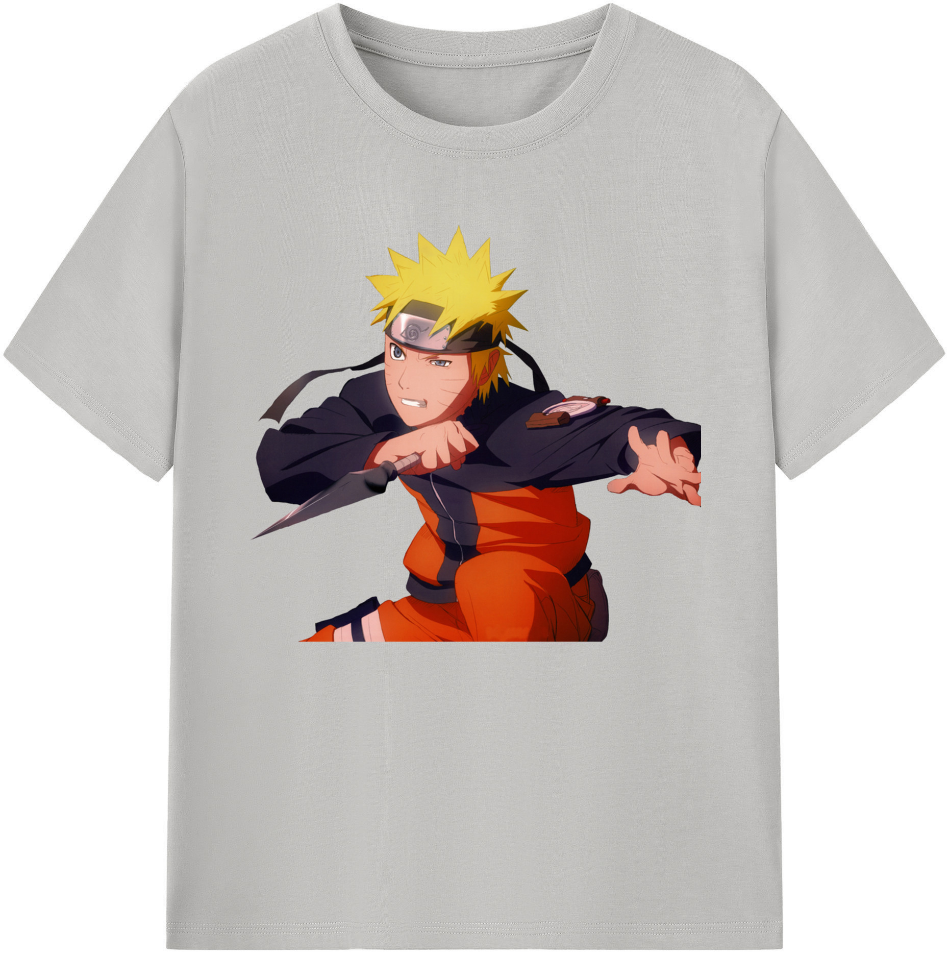 （画像用） NARUTO -ナルト- うずまき ナルト Uzumaki Naruto 綿100％ メンズ半袖Tシャツ｜肌触りやわらか＆通気性