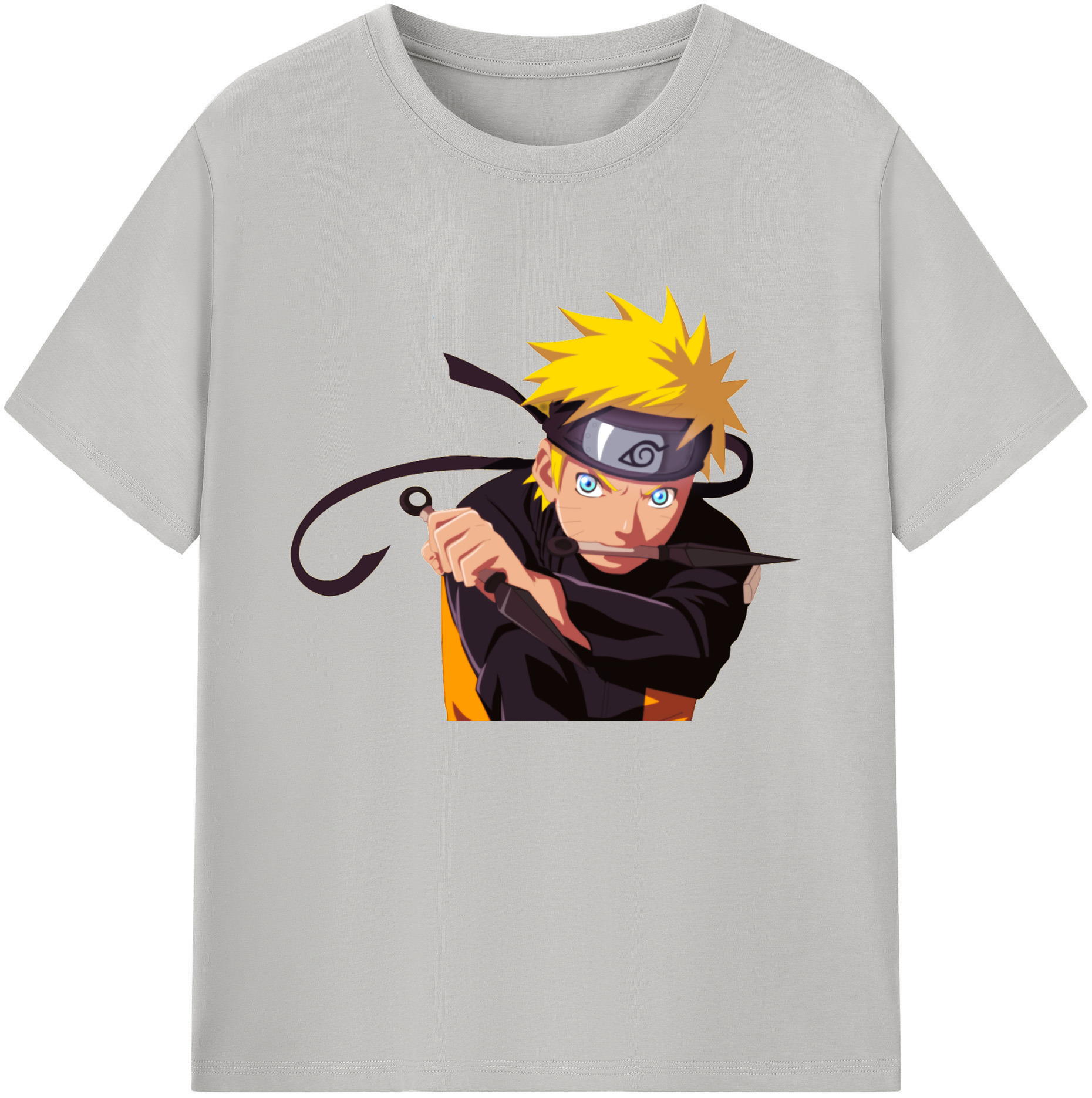 （画像用） NARUTO -ナルト- うずまき ナルト Uzumaki Naruto 綿100％ メンズ半袖Tシャツ｜肌触りやわらか＆通気性