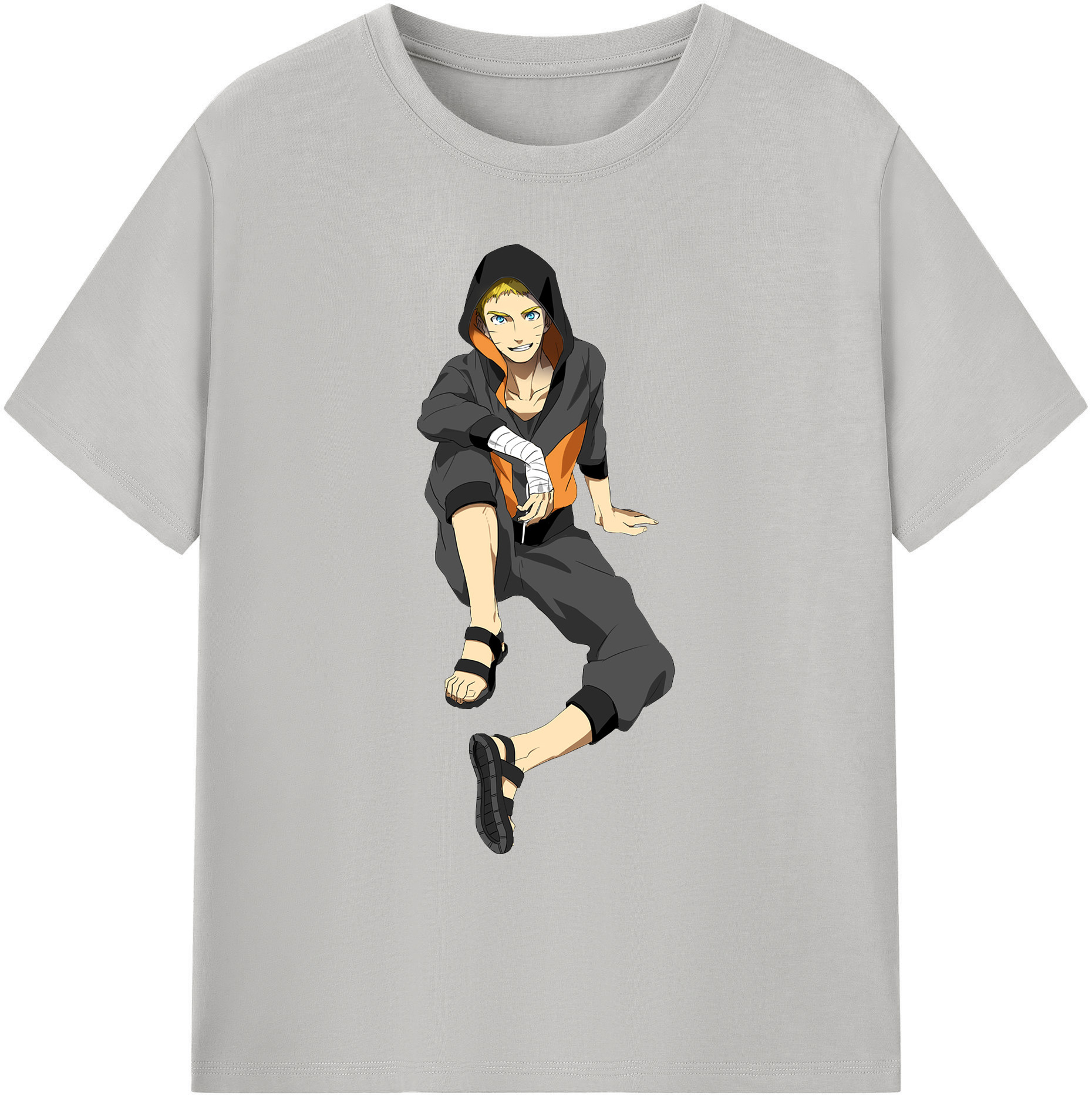 （画像用） NARUTO -ナルト- うずまき ナルト Uzumaki Naruto 綿100％ メンズ半袖Tシャツ｜肌触りやわらか＆通気性