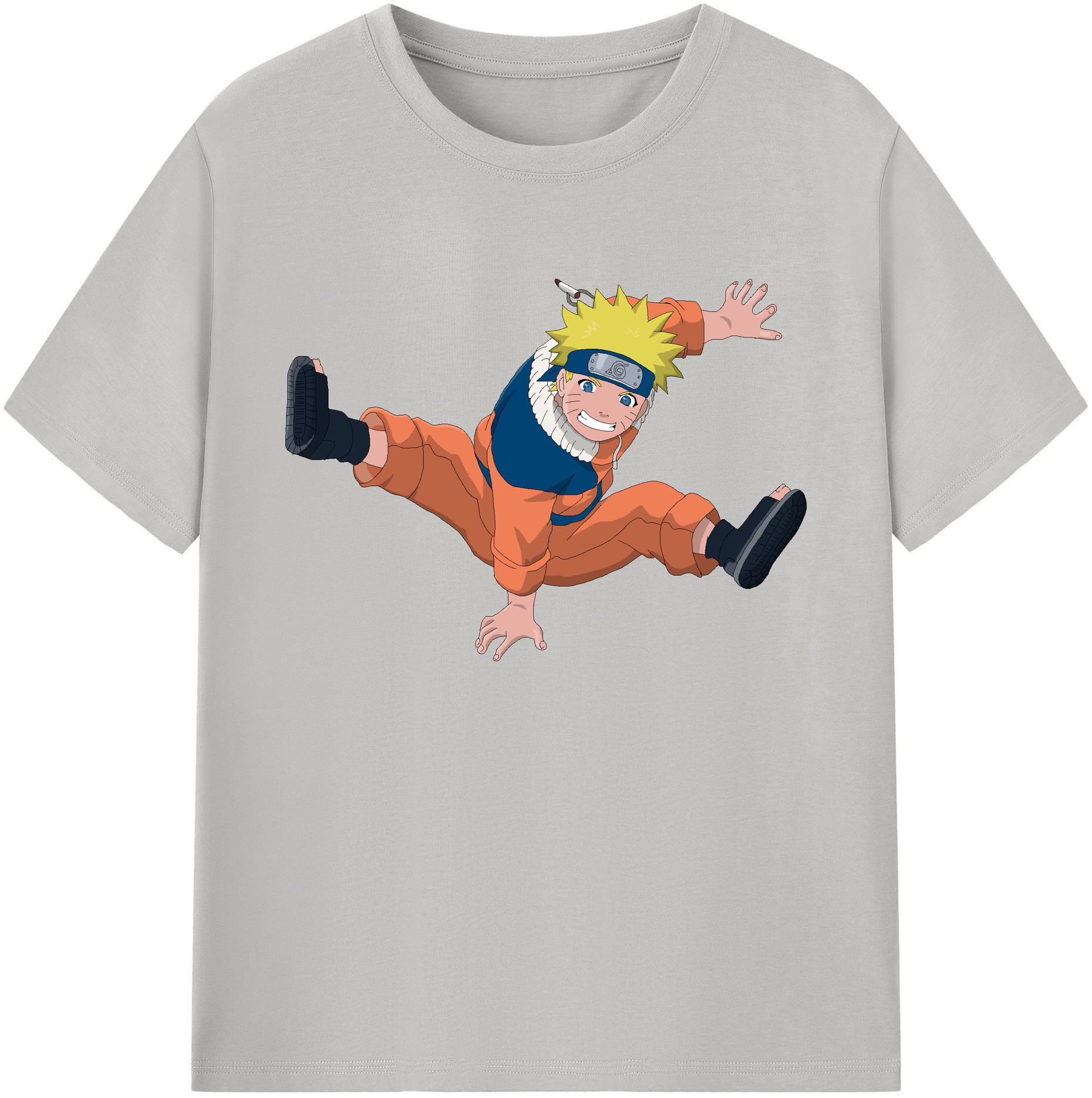 （画像用） NARUTO -ナルト- うずまき ナルト Uzumaki Naruto 綿100％ メンズ半袖Tシャツ｜肌触りやわらか＆通気性