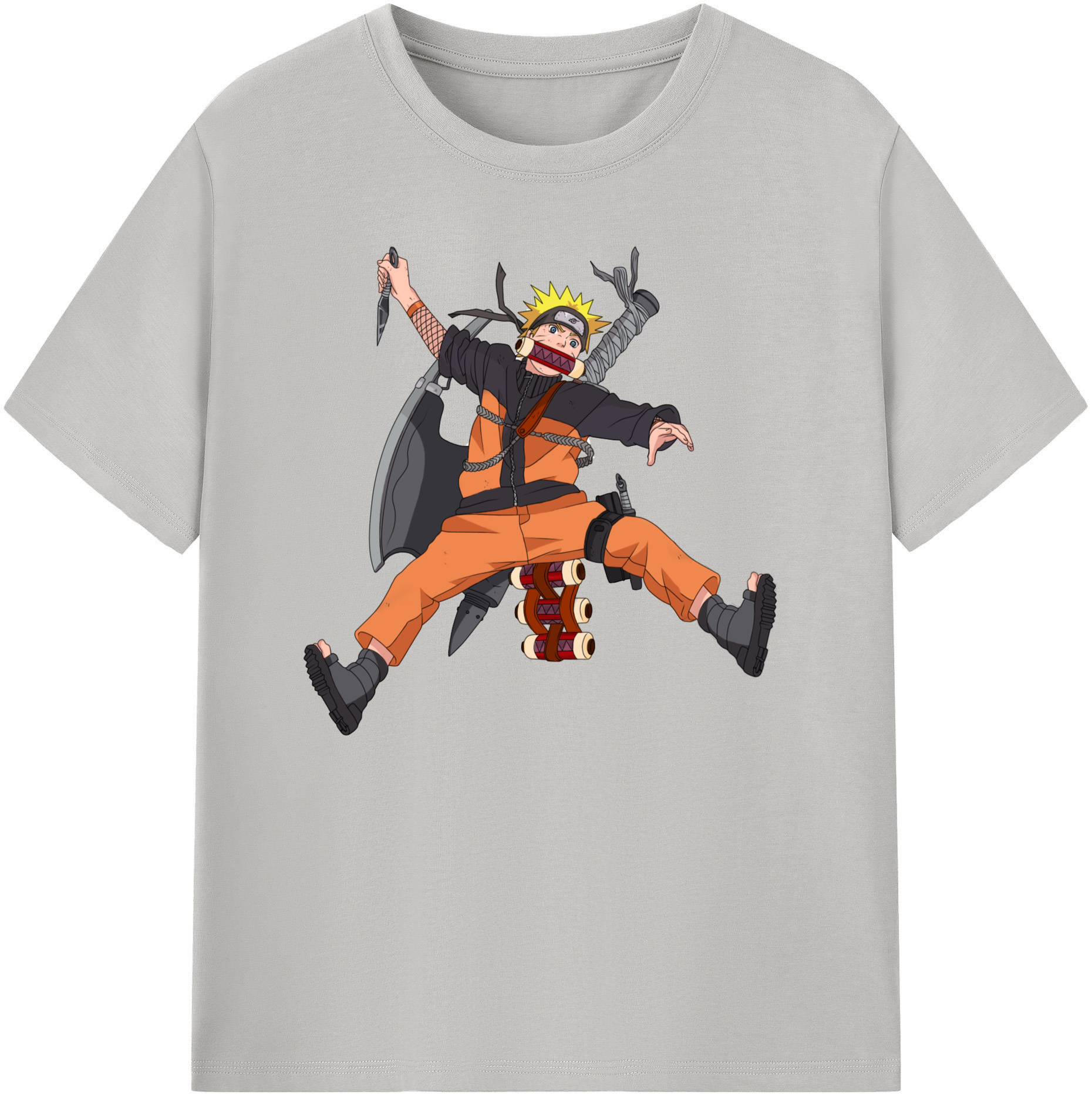 （画像用） NARUTO -ナルト- うずまき ナルト Uzumaki Naruto 綿100％ メンズ半袖Tシャツ｜肌触りやわらか＆通気性
