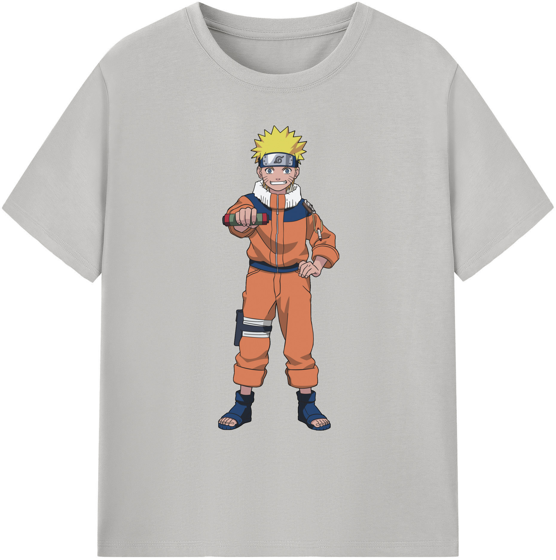 （画像用） NARUTO -ナルト- うずまき ナルト Uzumaki Naruto 綿100％ メンズ半袖Tシャツ｜肌触りやわらか＆通気性