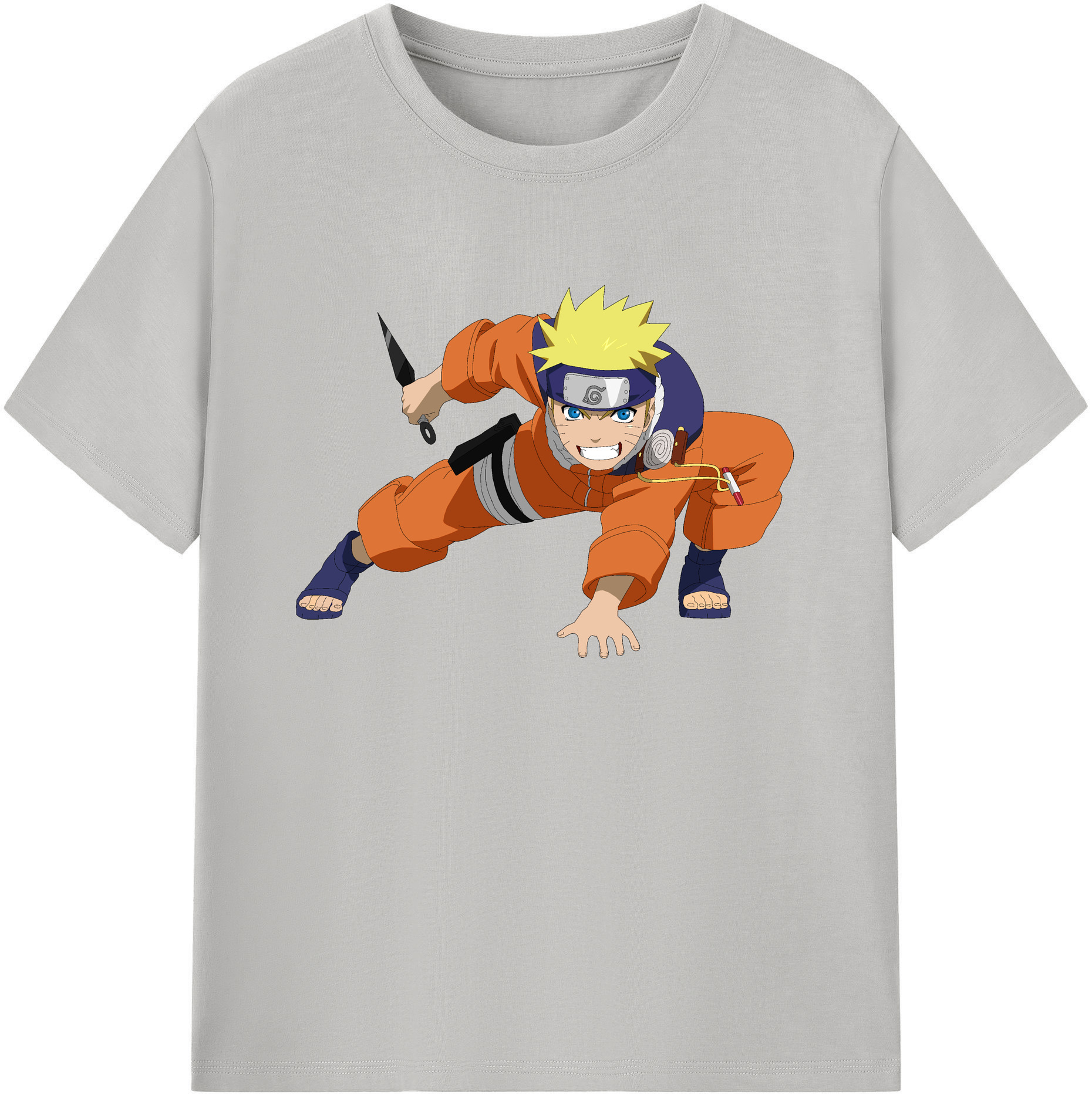 （画像用） NARUTO -ナルト- うずまき ナルト Uzumaki Naruto 綿100％ メンズ半袖Tシャツ｜肌触りやわらか＆通気性