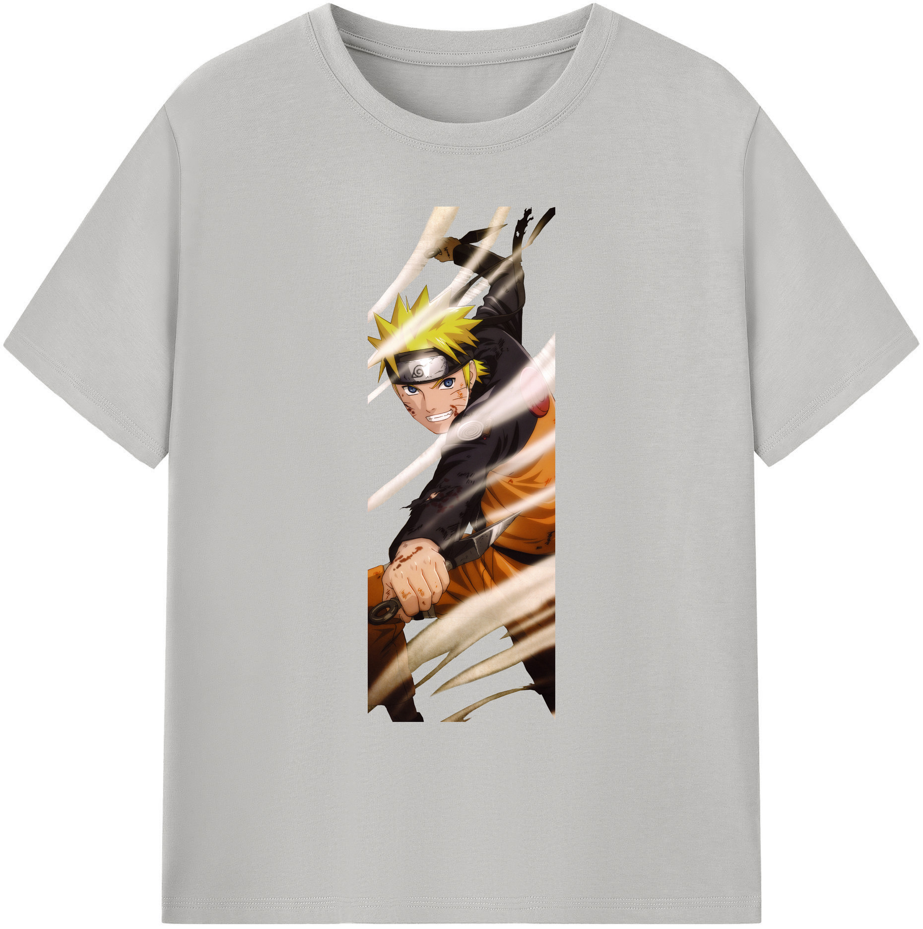 （画像用） NARUTO -ナルト- うずまき ナルト Uzumaki Naruto 綿100％ メンズ半袖Tシャツ｜肌触りやわらか＆通気性