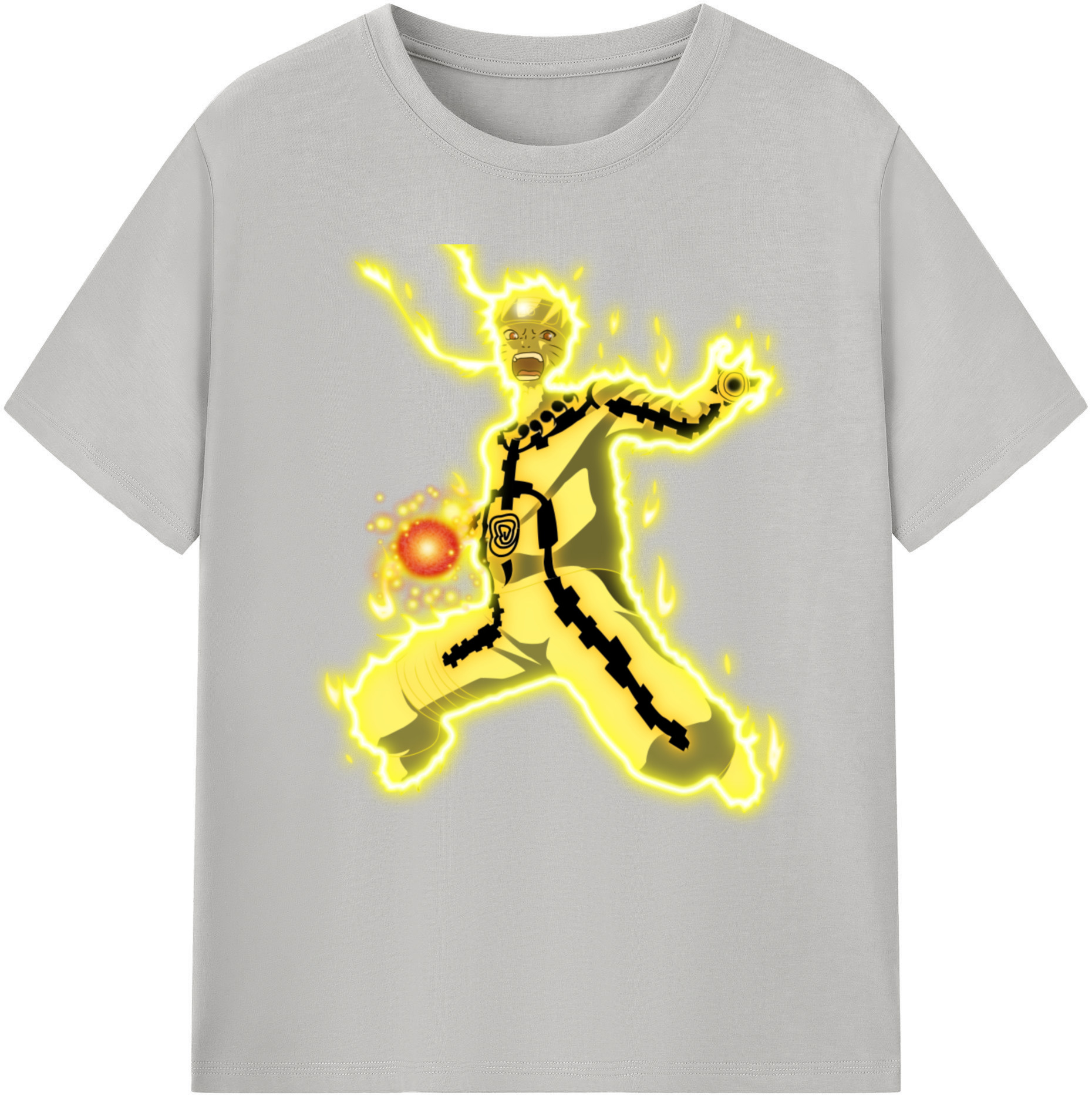 （画像用） NARUTO -ナルト- うずまき ナルト Uzumaki Naruto 綿100％ メンズ半袖Tシャツ｜肌触りやわらか＆通気性