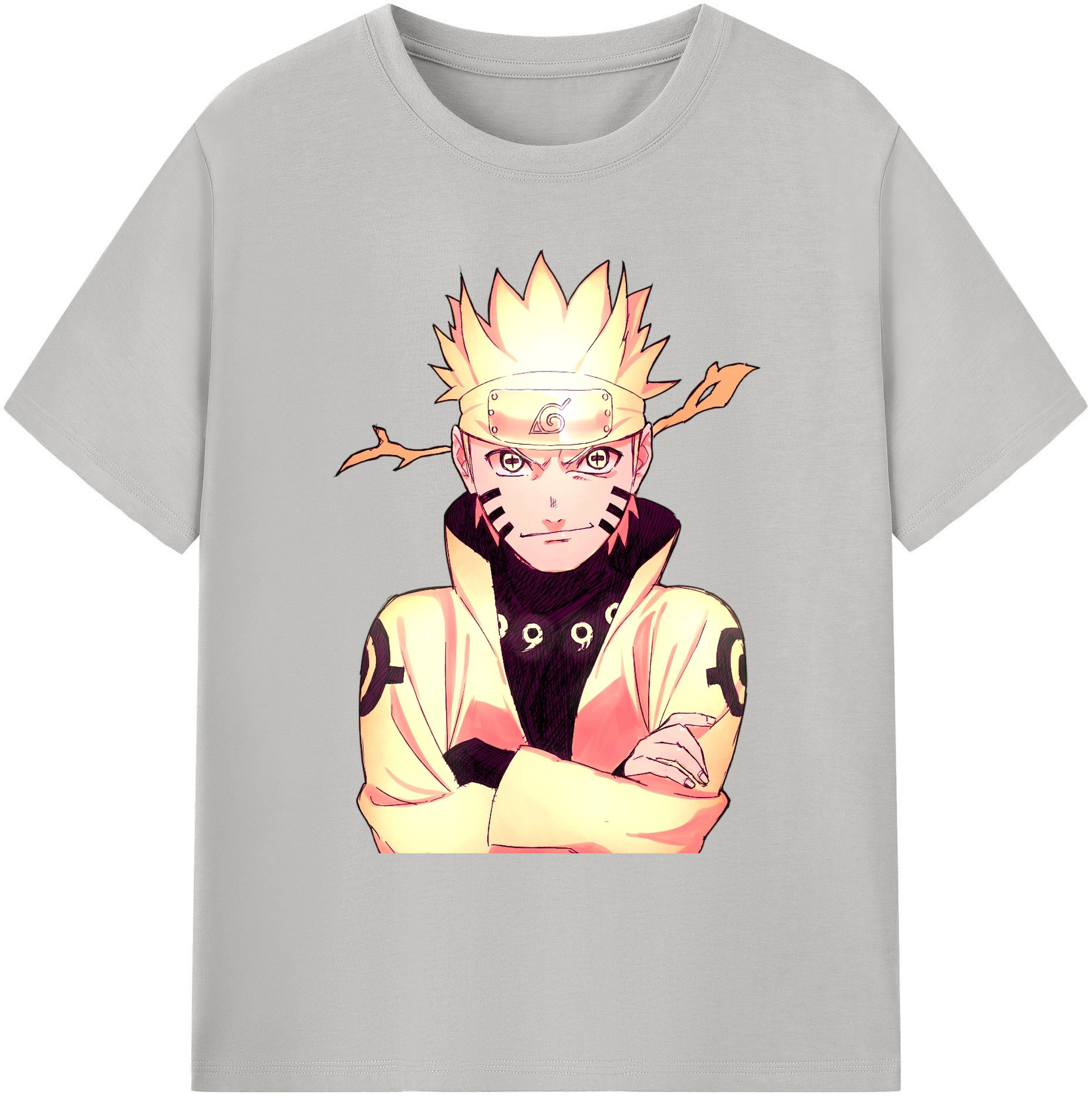 （画像用） NARUTO -ナルト- うずまき ナルト Uzumaki Naruto 綿100％ メンズ半袖Tシャツ｜肌触りやわらか＆通気性