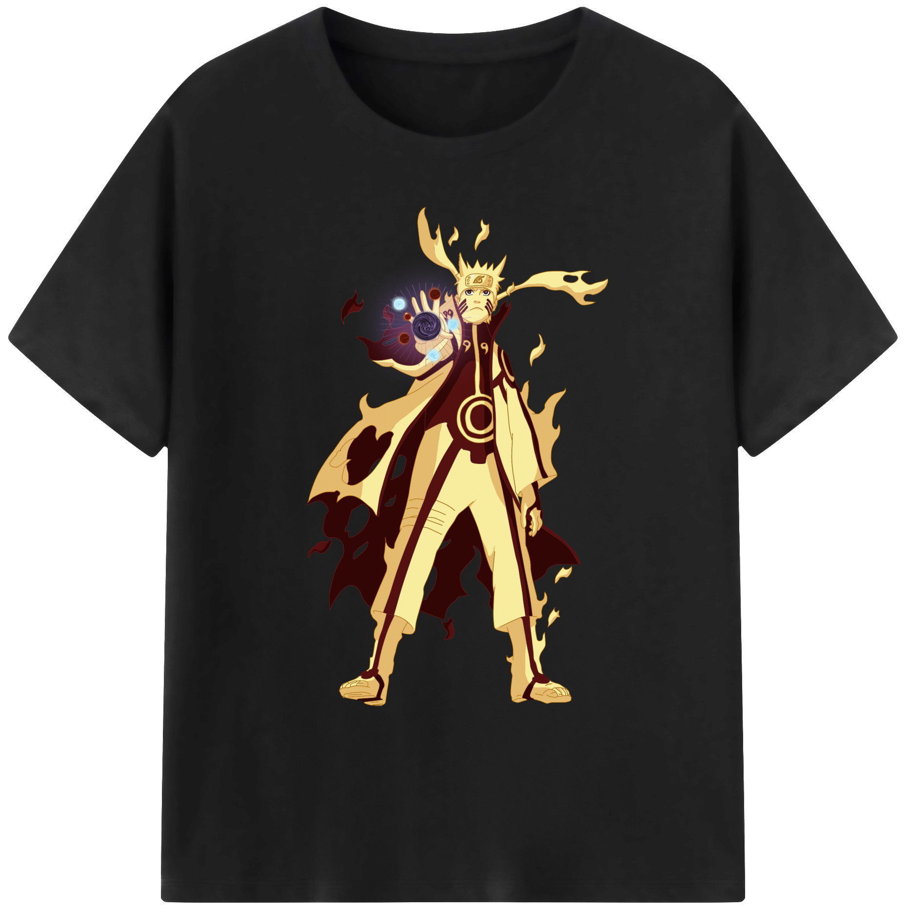 （画像用） NARUTO -ナルト- うずまき ナルト Uzumaki Naruto 綿100％ メンズ半袖Tシャツ｜肌触りやわらか＆通気性