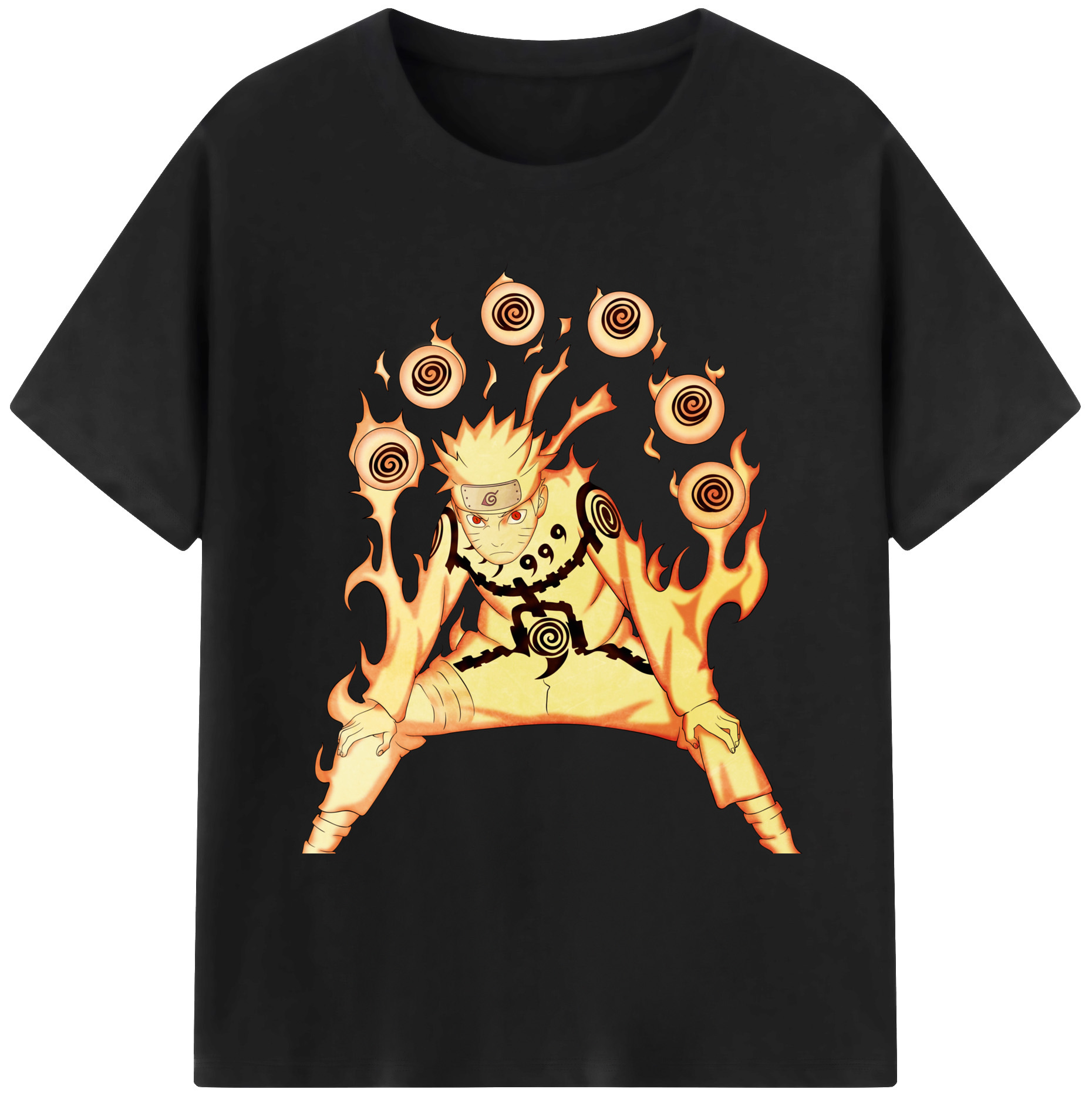 （画像用） NARUTO -ナルト- うずまき ナルト Uzumaki Naruto 綿100％ メンズ半袖Tシャツ｜肌触りやわらか＆通気性