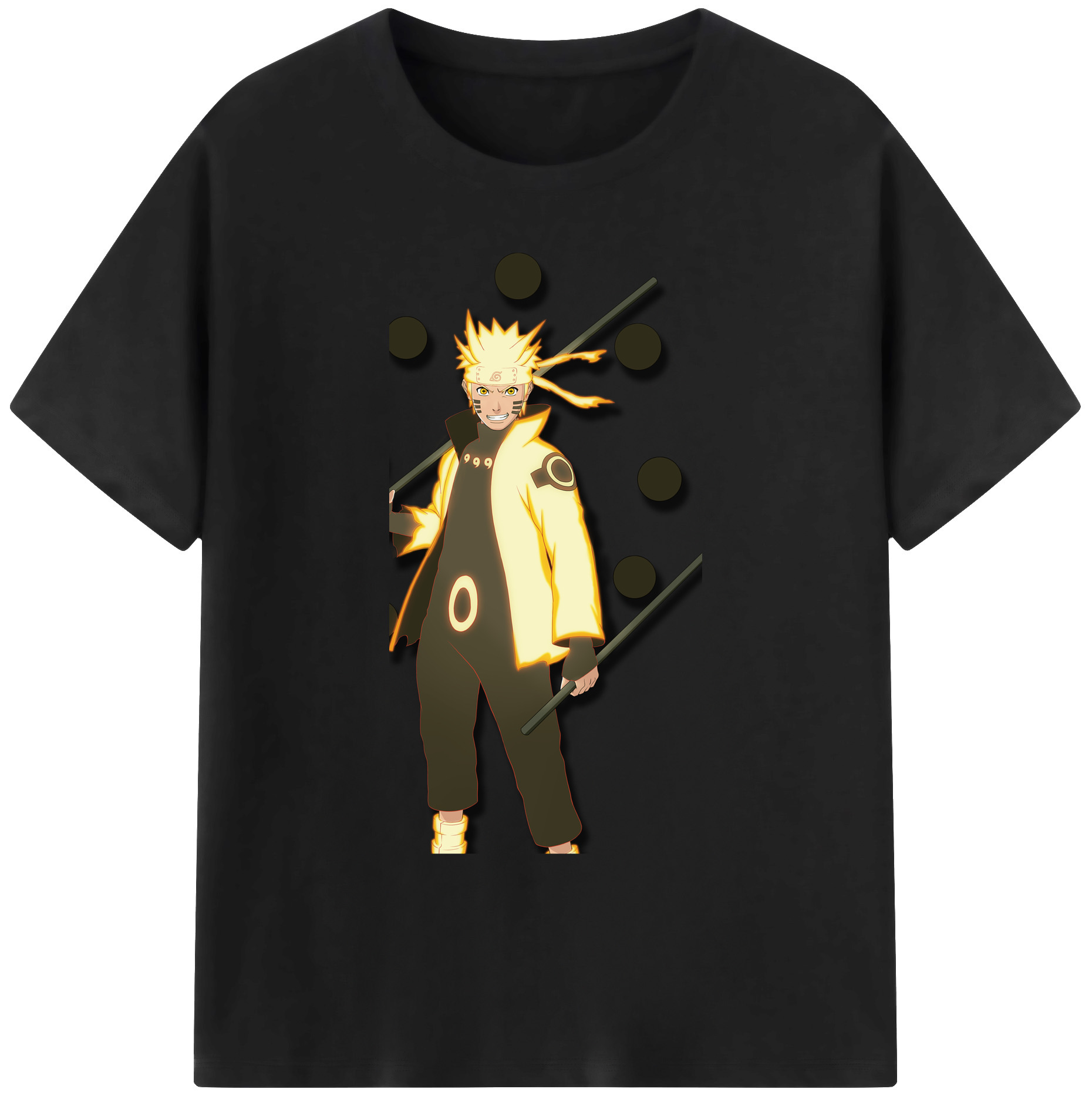 （画像用） NARUTO -ナルト- うずまき ナルト Uzumaki Naruto 綿100％ メンズ半袖Tシャツ｜肌触りやわらか＆通気性