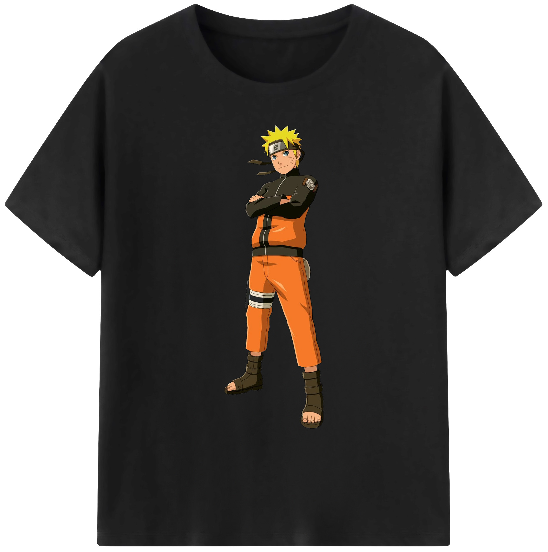 （画像用） NARUTO -ナルト- うずまき ナルト Uzumaki Naruto 綿100％ メンズ半袖Tシャツ｜肌触りやわらか＆通気性