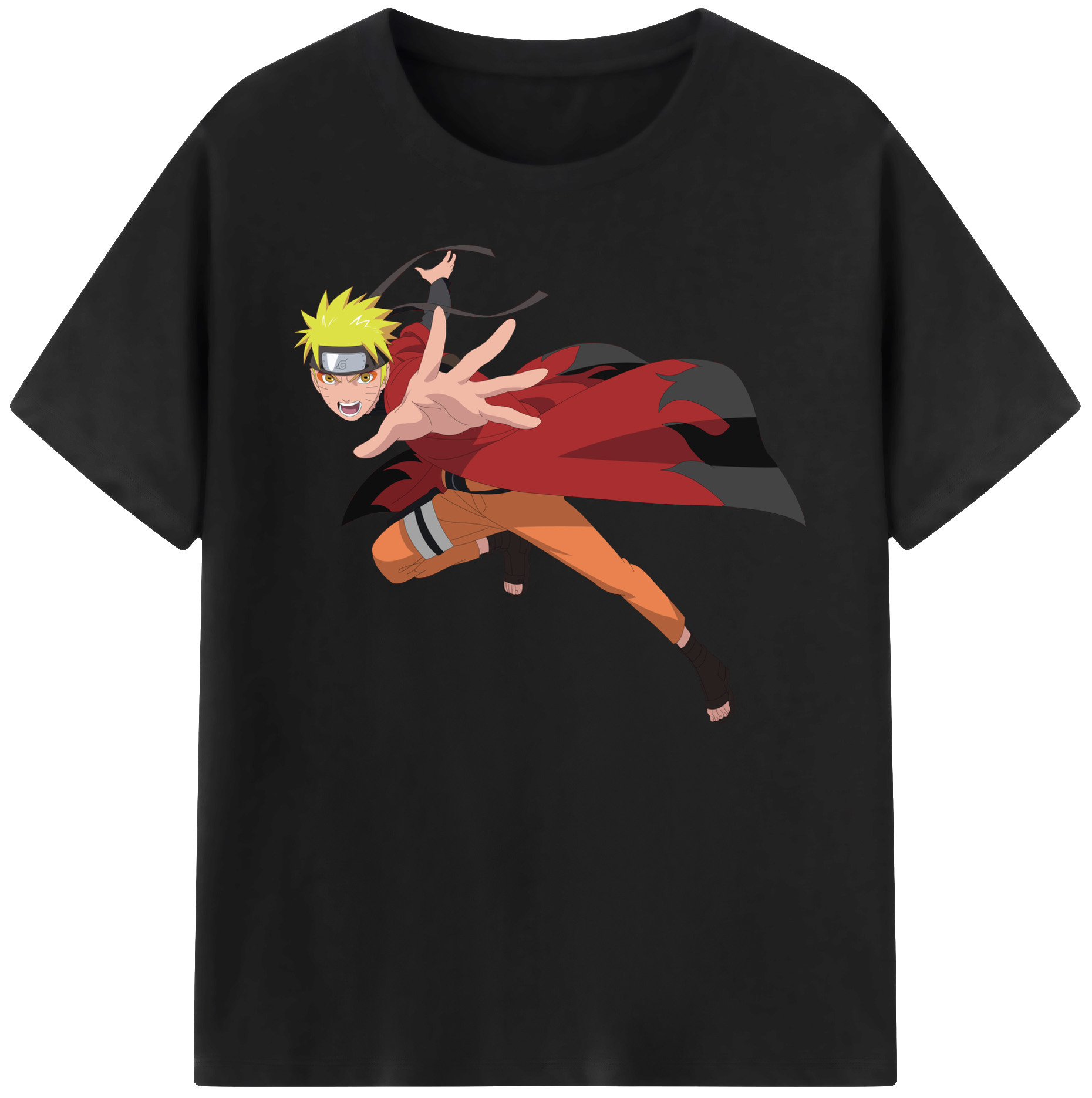（画像用） NARUTO -ナルト- うずまき ナルト Uzumaki Naruto 綿100％ メンズ半袖Tシャツ｜肌触りやわらか＆通気性