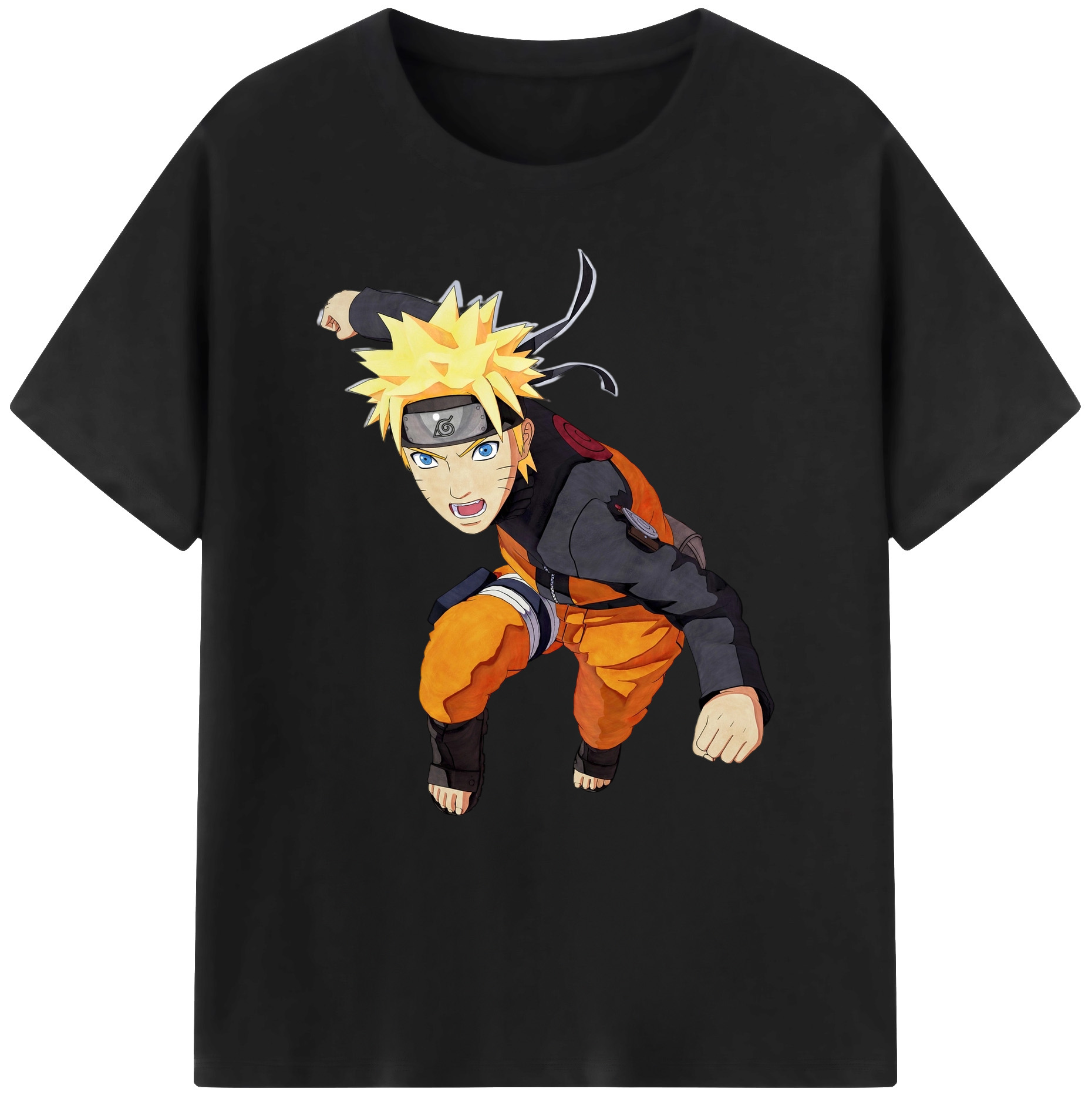 （画像用） NARUTO -ナルト- うずまき ナルト Uzumaki Naruto 綿100％ メンズ半袖Tシャツ｜肌触りやわらか＆通気性