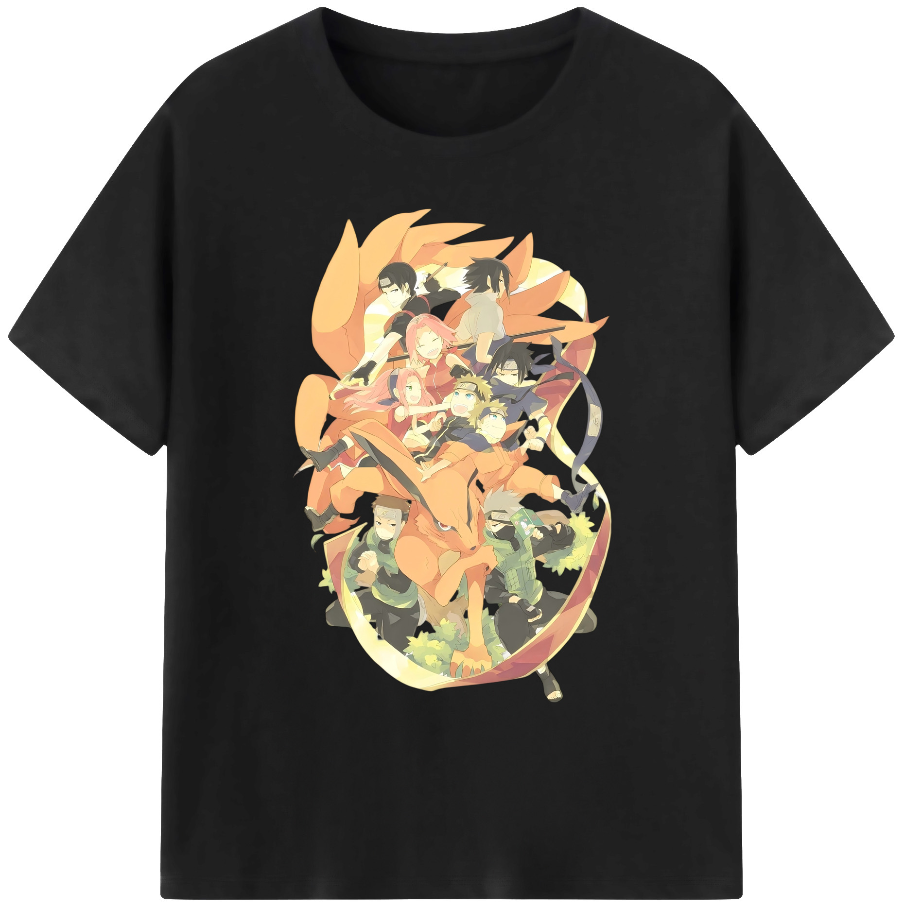 （画像用） NARUTO -ナルト- うずまき ナルト Uzumaki Naruto 綿100％ メンズ半袖Tシャツ｜肌触りやわらか＆通気性
