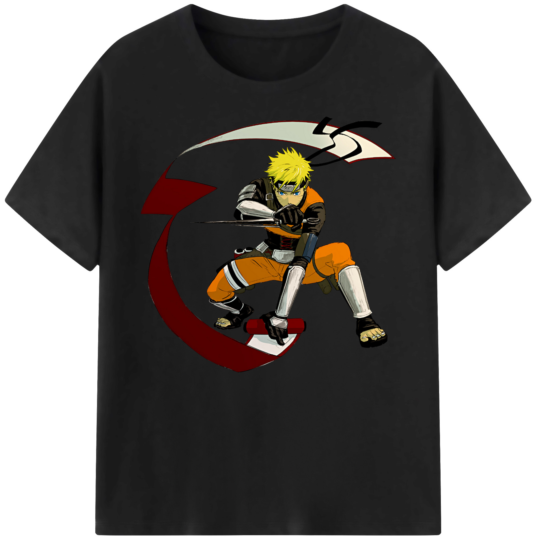 （画像用） NARUTO -ナルト- うずまき ナルト Uzumaki Naruto 綿100％ メンズ半袖Tシャツ｜肌触りやわらか＆通気性