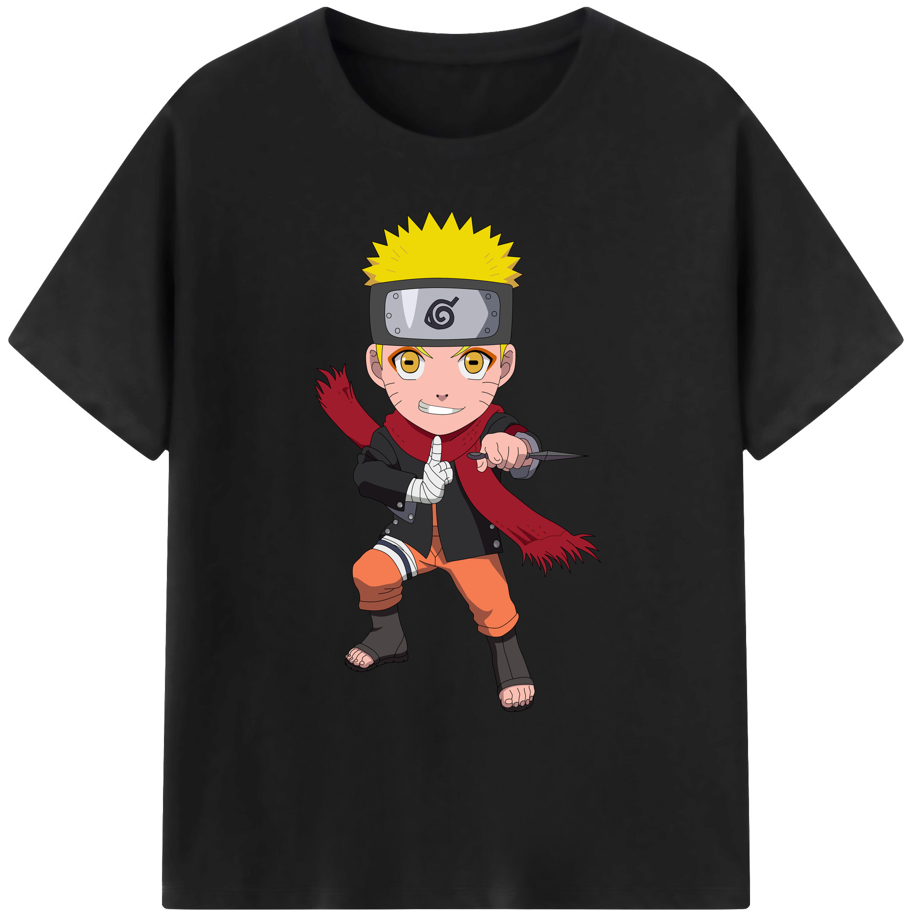 （画像用） NARUTO -ナルト- うずまき ナルト Uzumaki Naruto 綿100％ メンズ半袖Tシャツ｜肌触りやわらか＆通気性