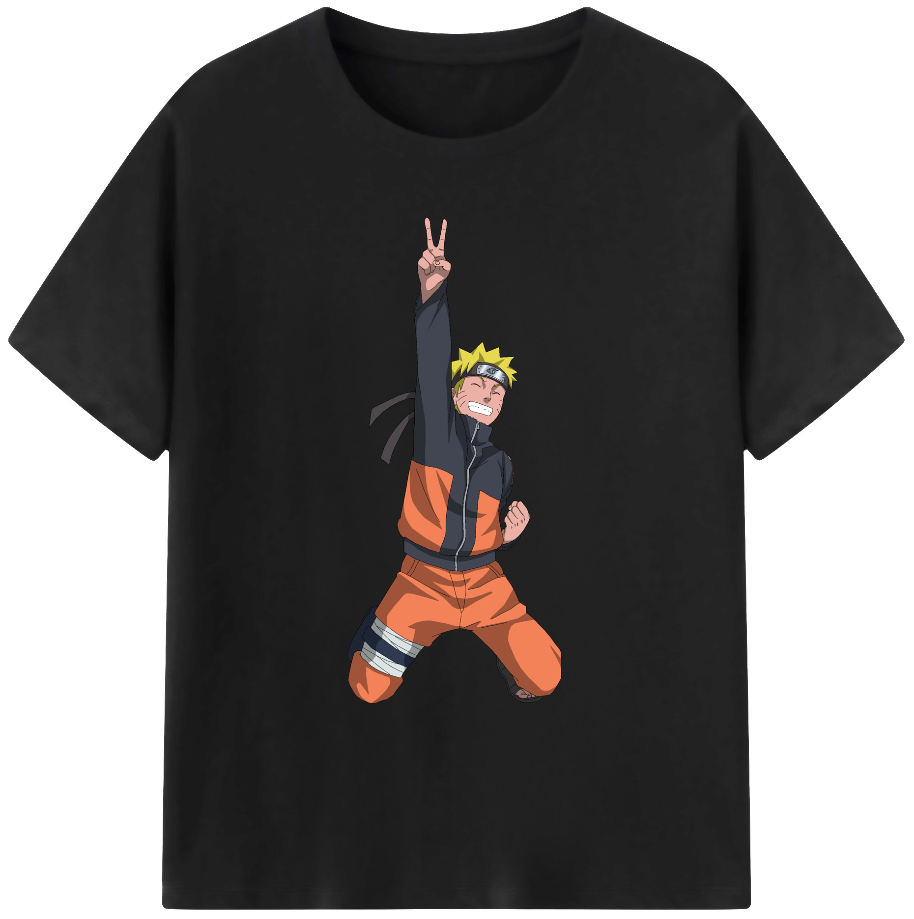 （画像用） NARUTO -ナルト- うずまき ナルト Uzumaki Naruto 綿100％ メンズ半袖Tシャツ｜肌触りやわらか＆通気性