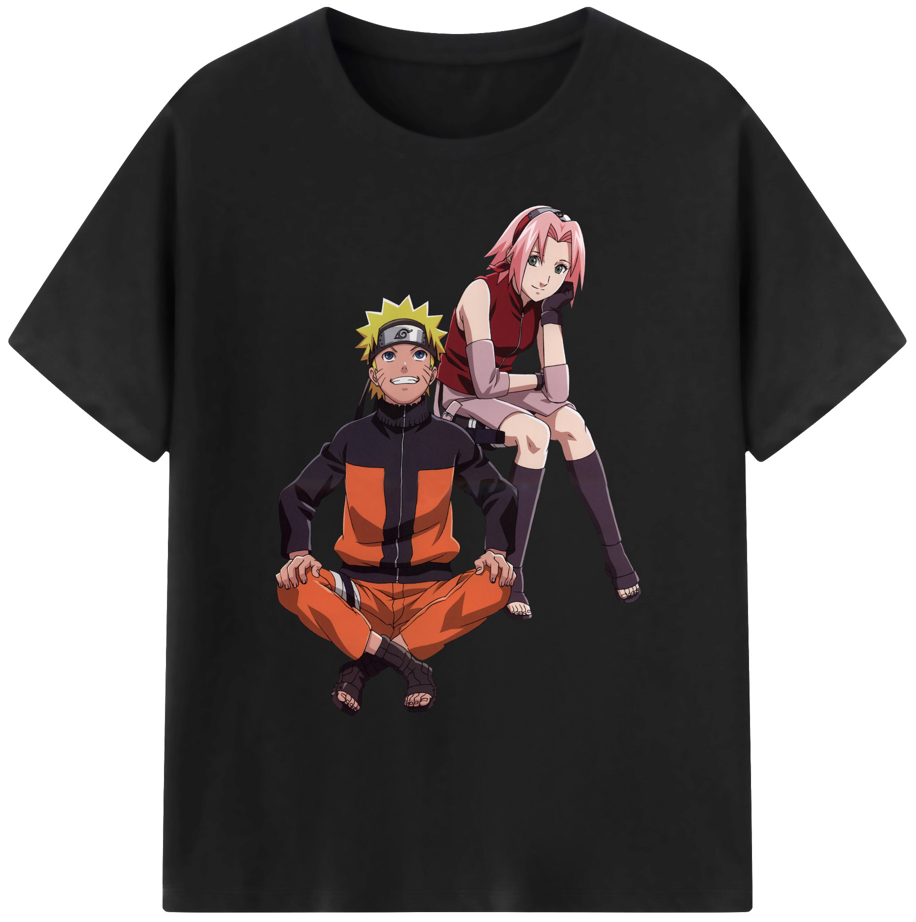 （画像用） NARUTO -ナルト- うずまき ナルト Uzumaki Naruto 綿100％ メンズ半袖Tシャツ｜肌触りやわらか＆通気性