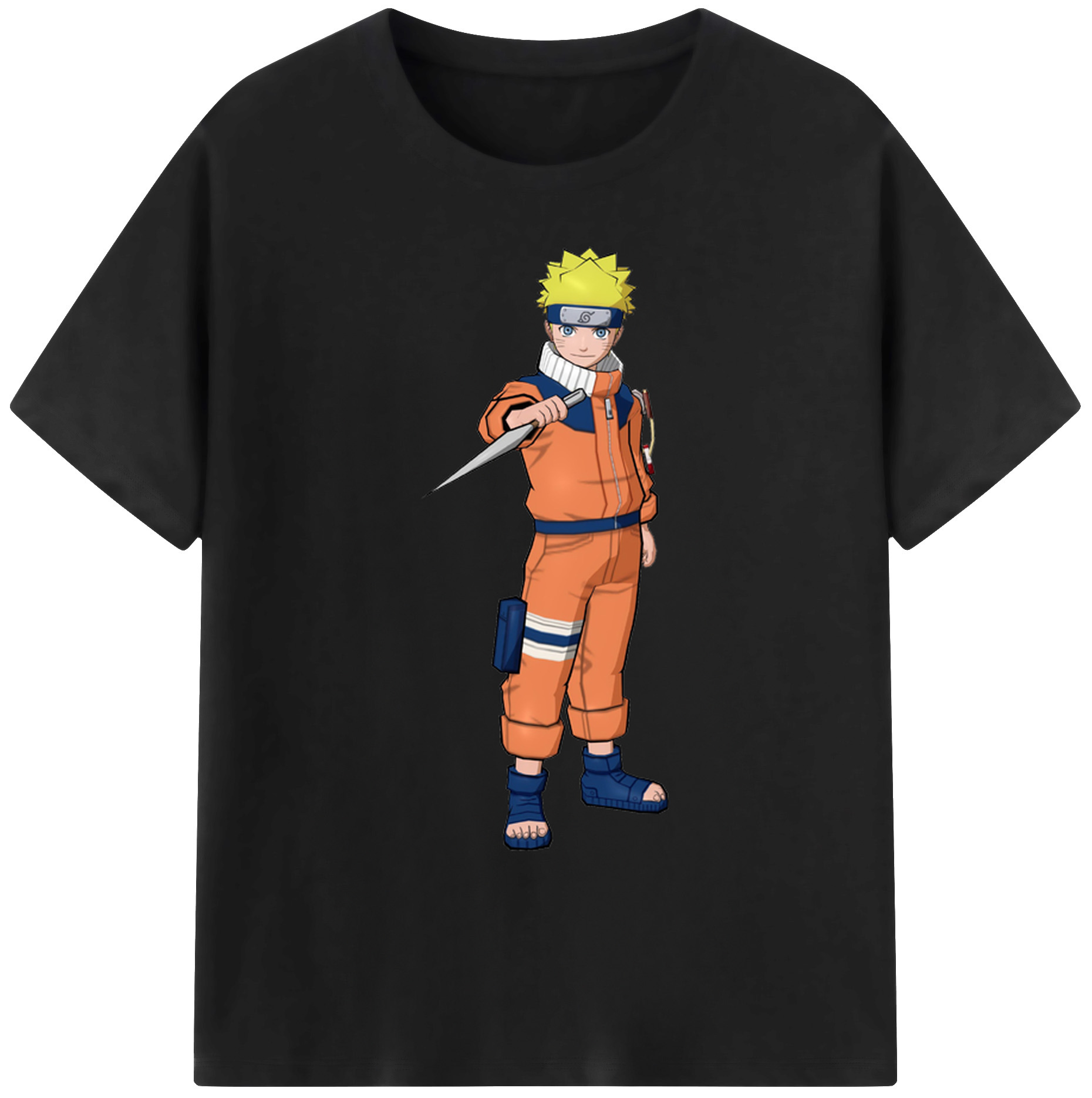 （画像用） NARUTO -ナルト- うずまき ナルト Uzumaki Naruto 綿100％ メンズ半袖Tシャツ｜肌触りやわらか＆通気性