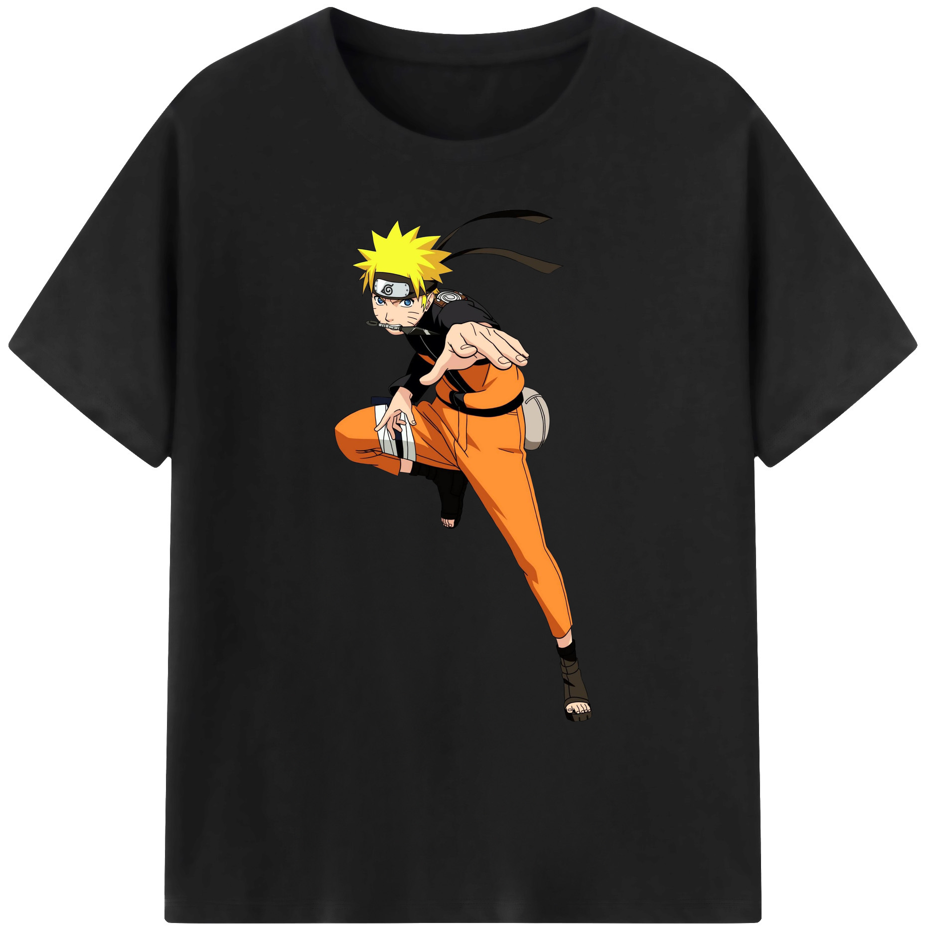 （画像用） NARUTO -ナルト- うずまき ナルト Uzumaki Naruto 綿100％ メンズ半袖Tシャツ｜肌触りやわらか＆通気性