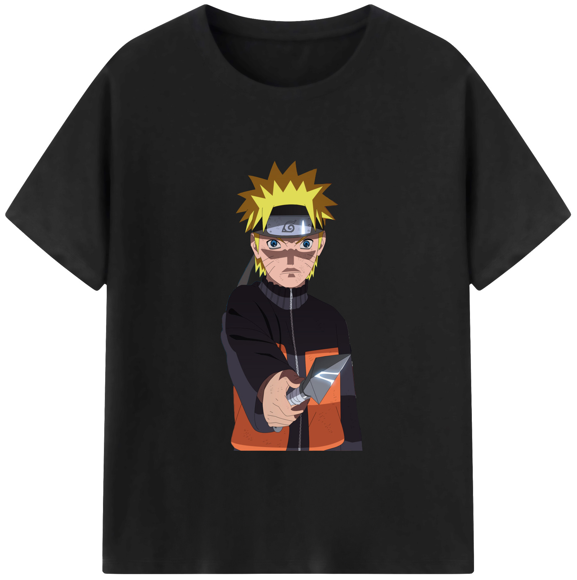 （画像用） NARUTO -ナルト- うずまき ナルト Uzumaki Naruto 綿100％ メンズ半袖Tシャツ｜肌触りやわらか＆通気性