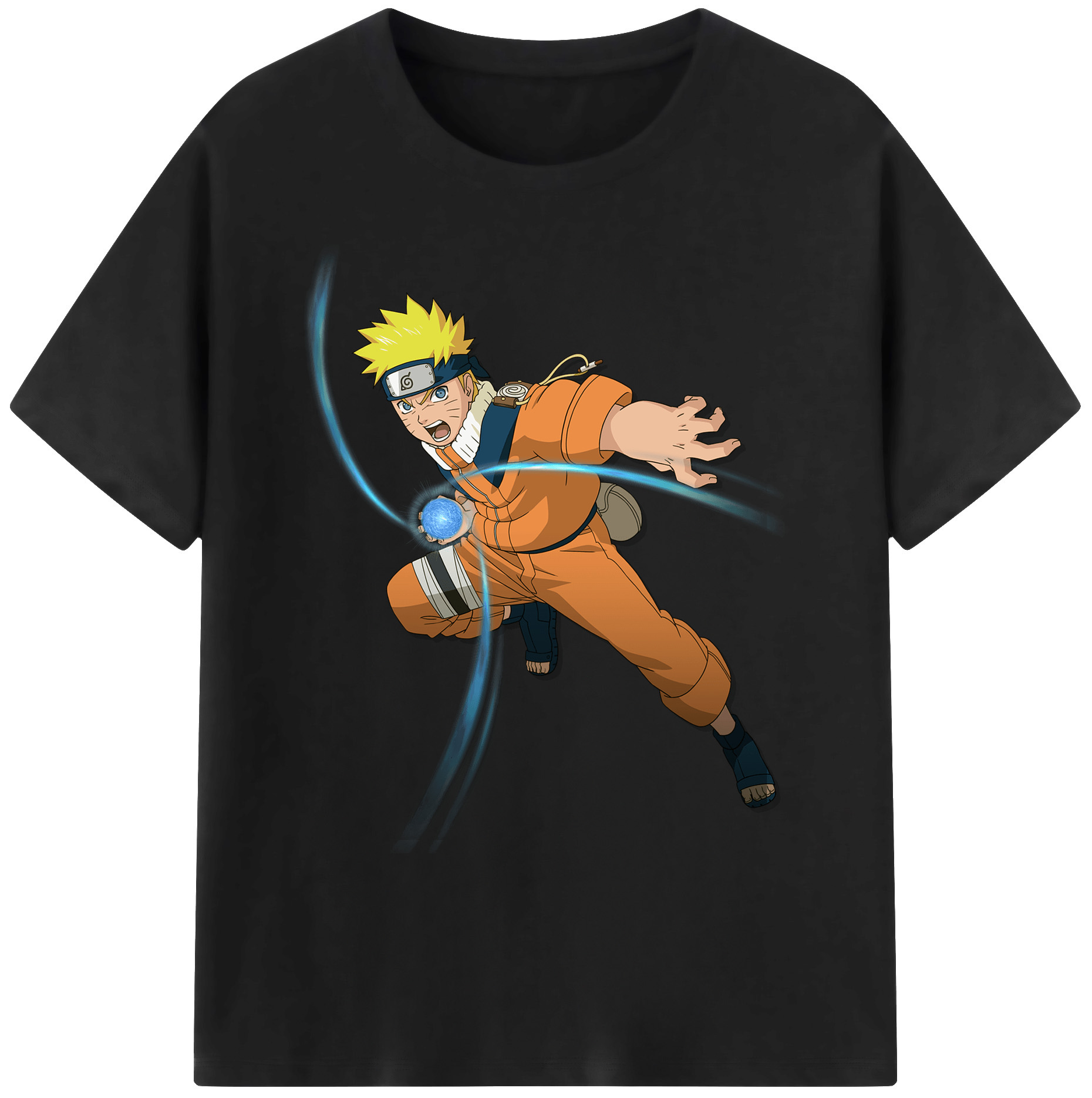 （画像用） NARUTO -ナルト- うずまき ナルト Uzumaki Naruto 綿100％ メンズ半袖Tシャツ｜肌触りやわらか＆通気性