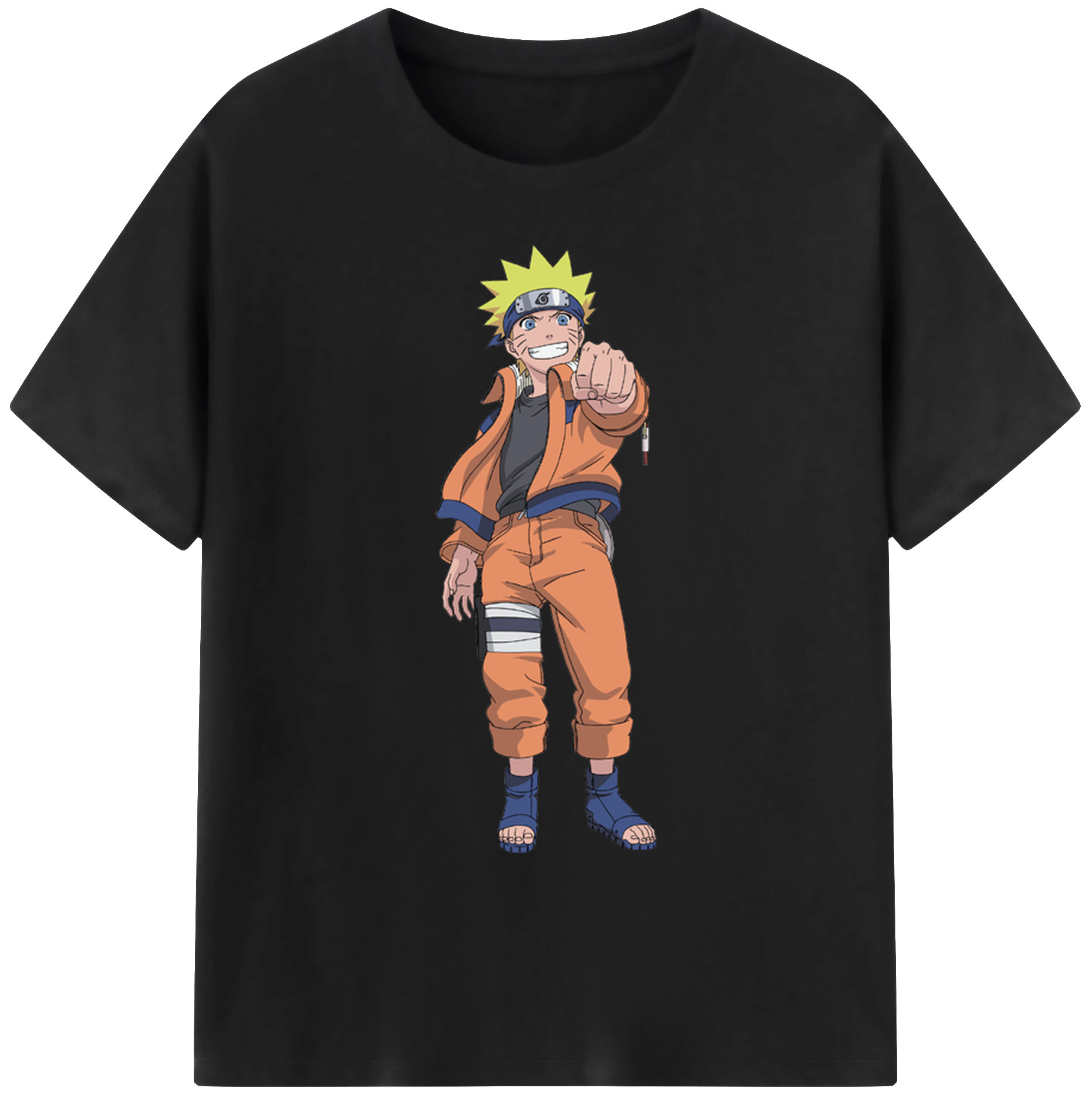 （画像用） NARUTO -ナルト- うずまき ナルト Uzumaki Naruto 綿100％ メンズ半袖Tシャツ｜肌触りやわらか＆通気性