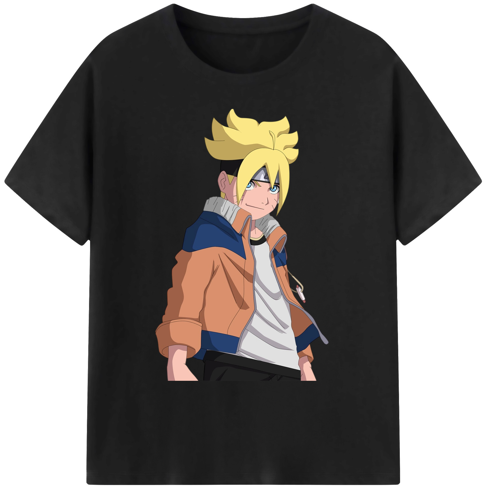（画像用） NARUTO -ナルト- うずまき ナルト Uzumaki Naruto 綿100％ メンズ半袖Tシャツ｜肌触りやわらか＆通気性