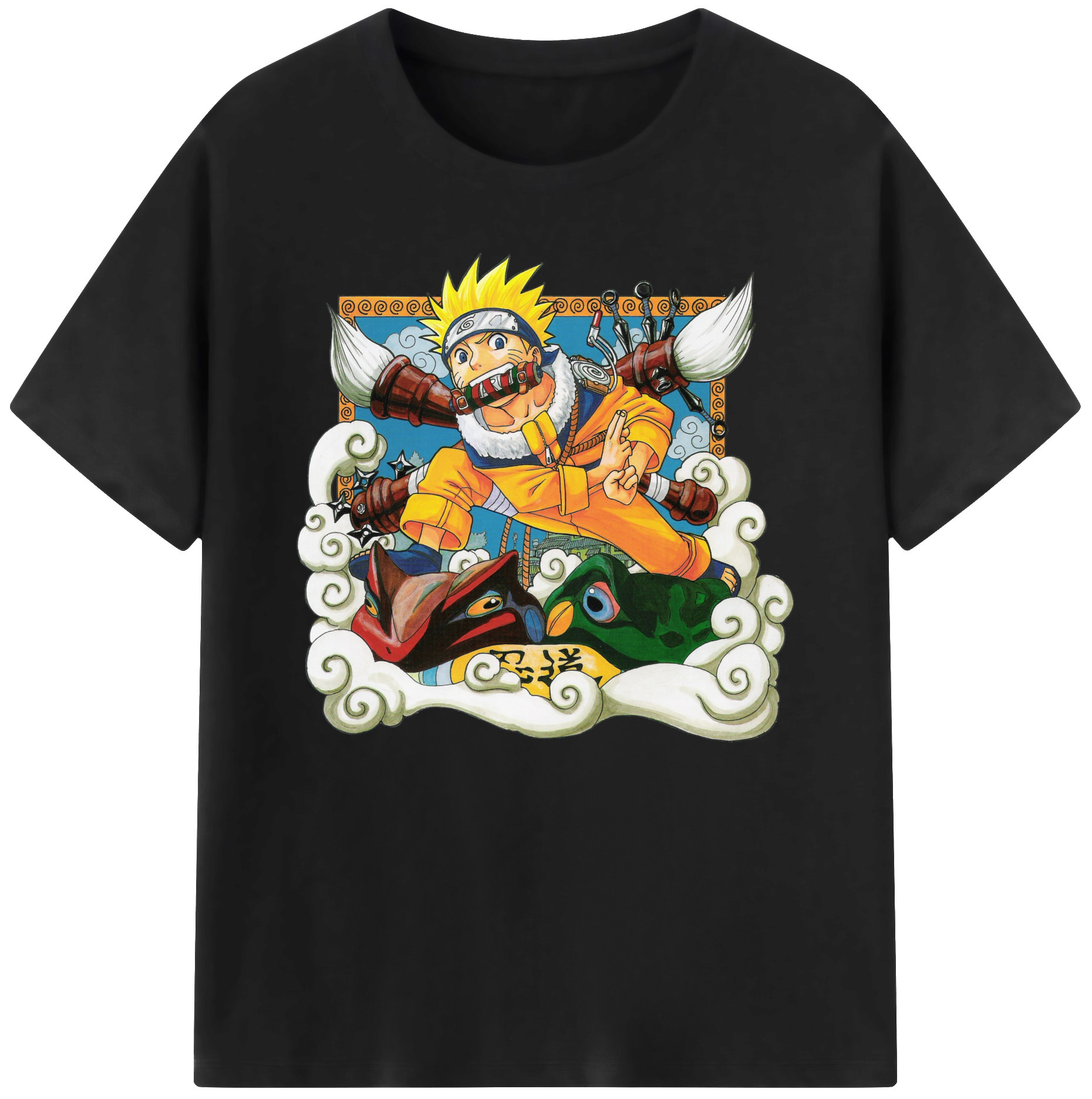 （画像用） NARUTO -ナルト- うずまき ナルト Uzumaki Naruto 綿100％ メンズ半袖Tシャツ｜肌触りやわらか＆通気性