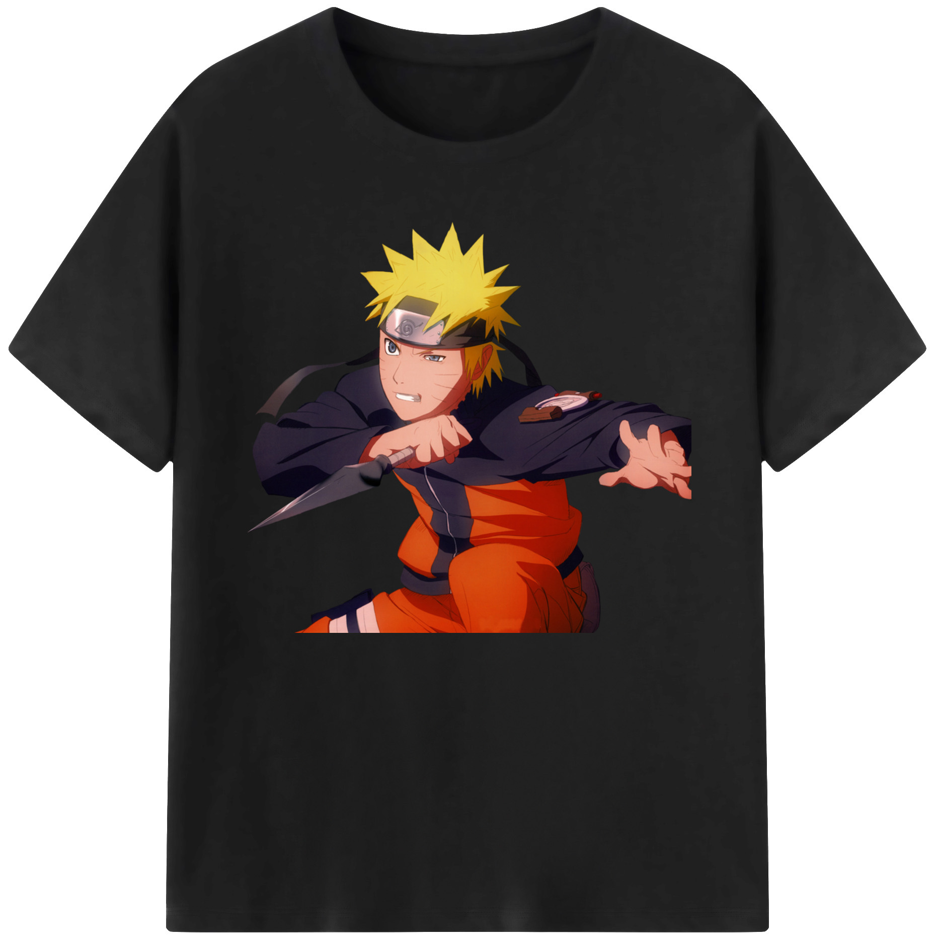 （画像用） NARUTO -ナルト- うずまき ナルト Uzumaki Naruto 綿100％ メンズ半袖Tシャツ｜肌触りやわらか＆通気性