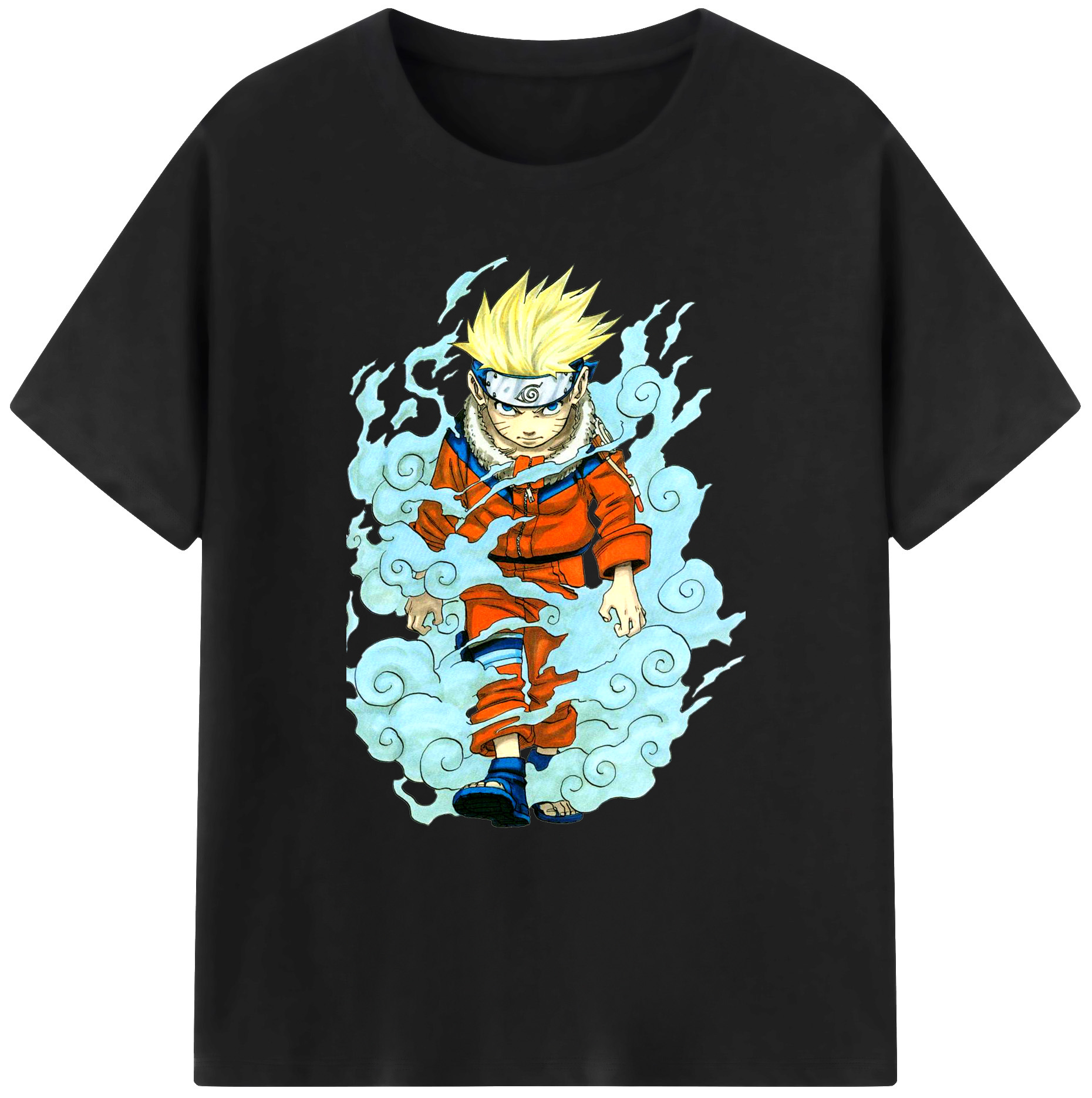 （画像用） NARUTO -ナルト- うずまき ナルト Uzumaki Naruto 綿100％ メンズ半袖Tシャツ｜肌触りやわらか＆通気性