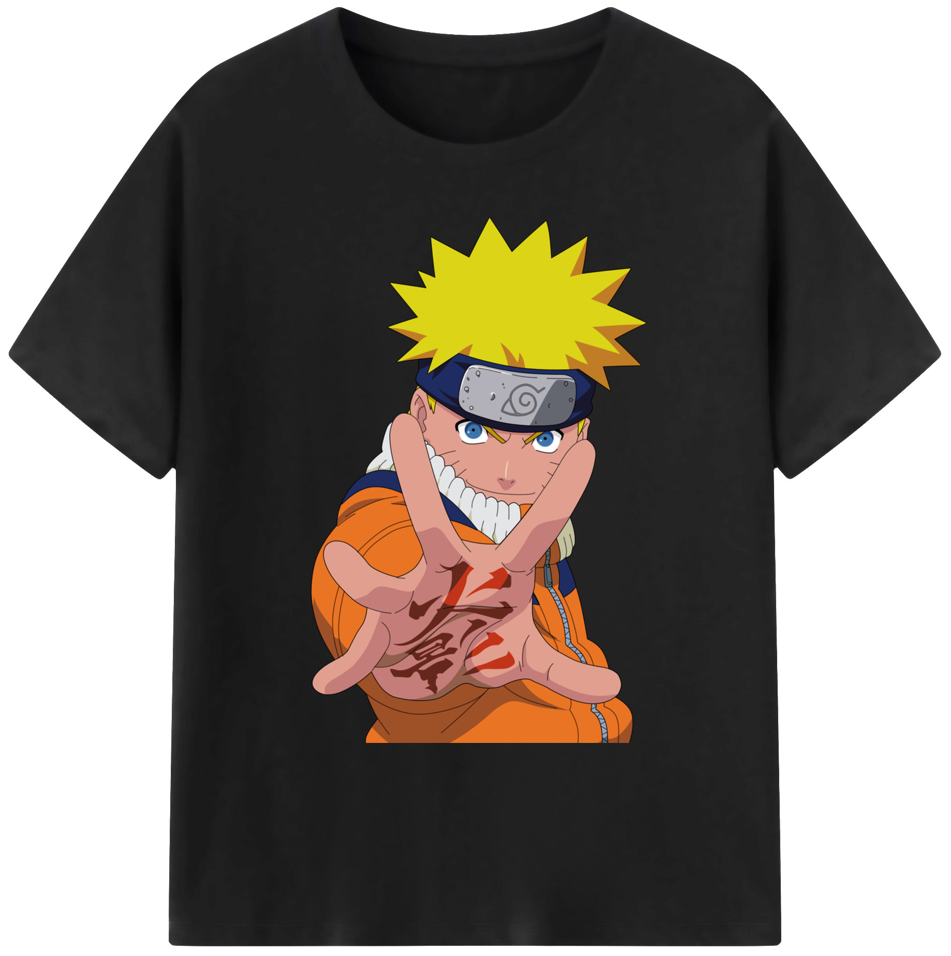 （画像用） NARUTO -ナルト- うずまき ナルト Uzumaki Naruto 綿100％ メンズ半袖Tシャツ｜肌触りやわらか＆通気性