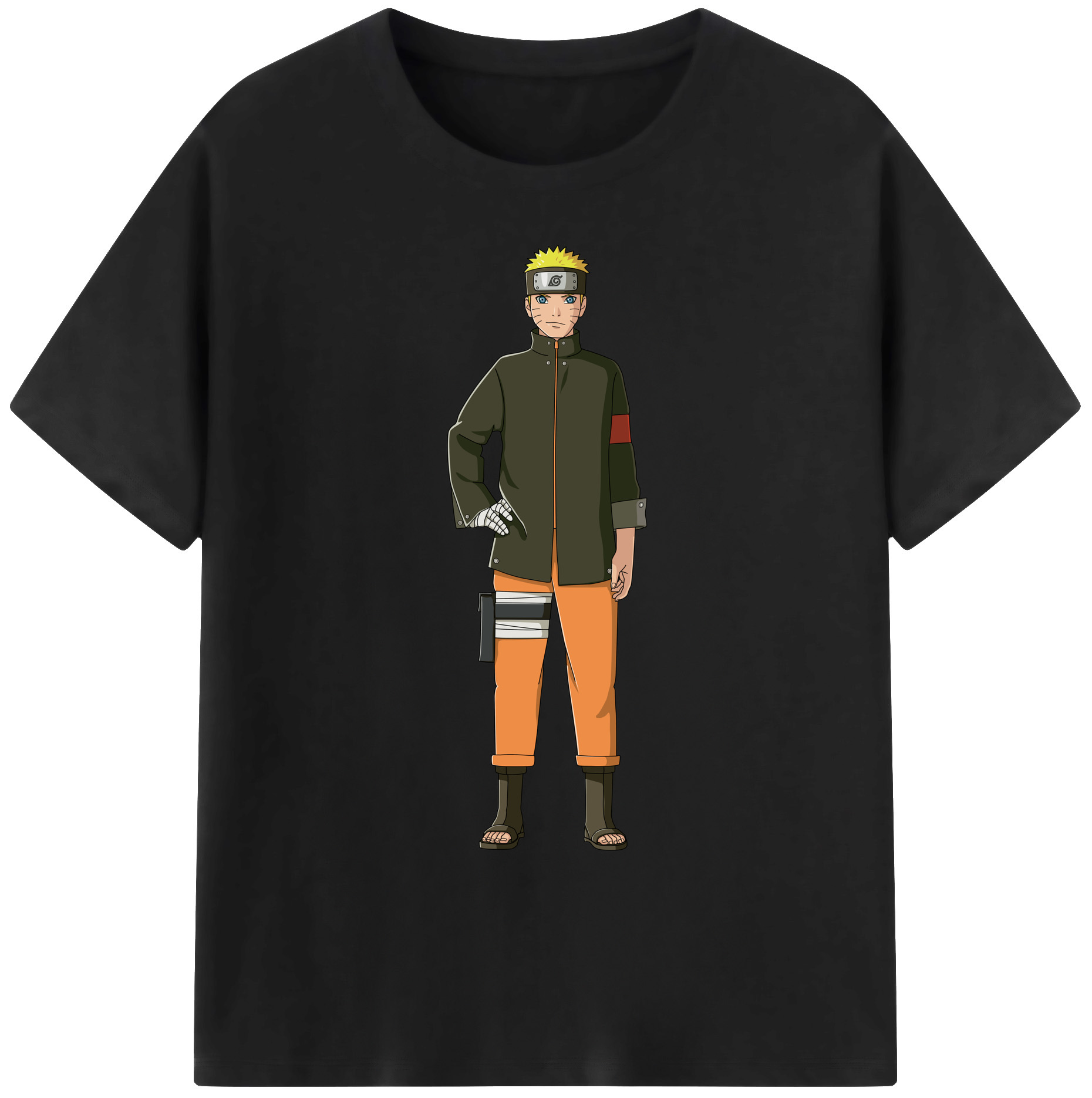 （画像用） NARUTO -ナルト- うずまき ナルト Uzumaki Naruto 綿100％ メンズ半袖Tシャツ｜肌触りやわらか＆通気性