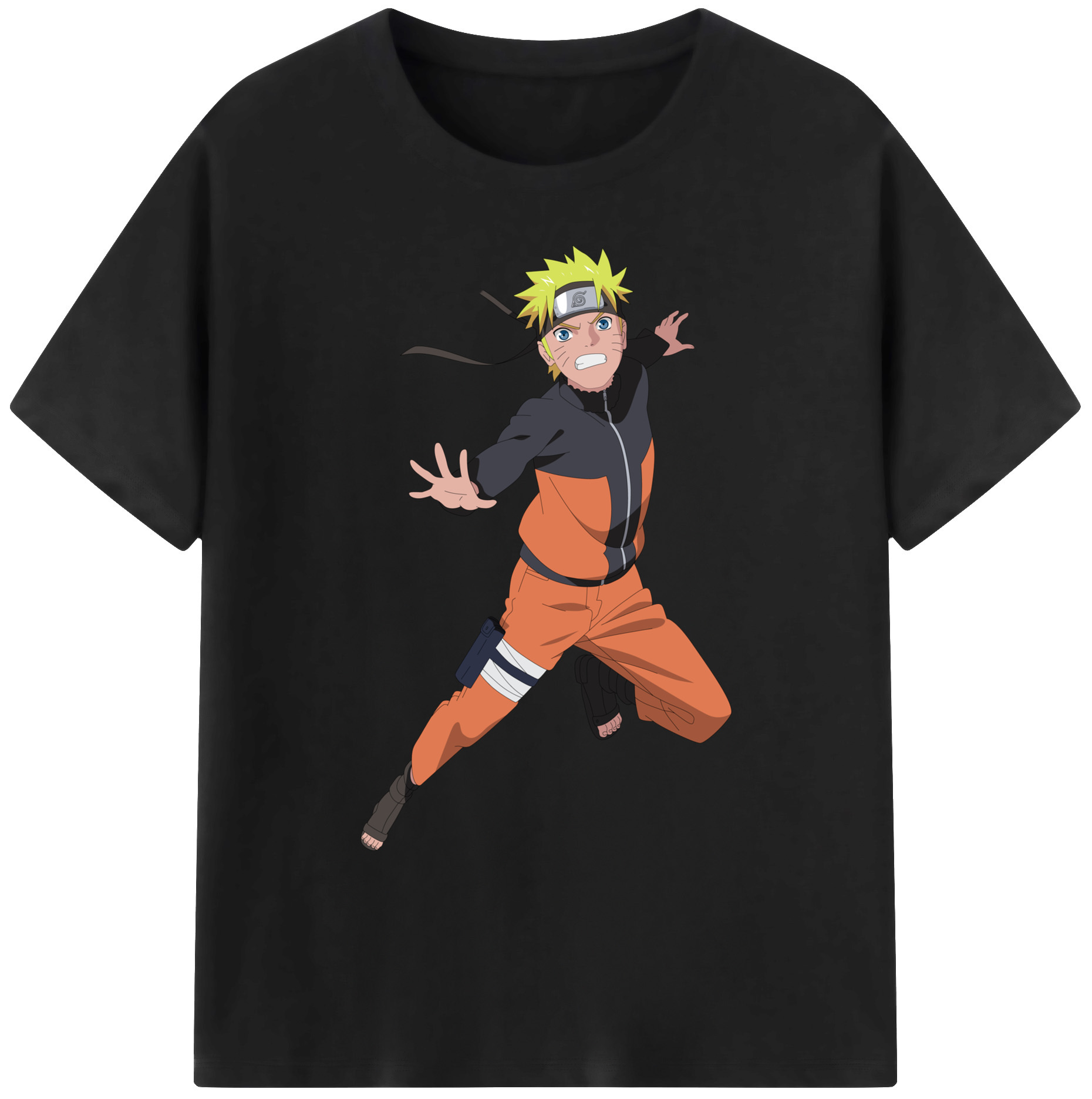 （画像用） NARUTO -ナルト- うずまき ナルト Uzumaki Naruto 綿100％ メンズ半袖Tシャツ｜肌触りやわらか＆通気性