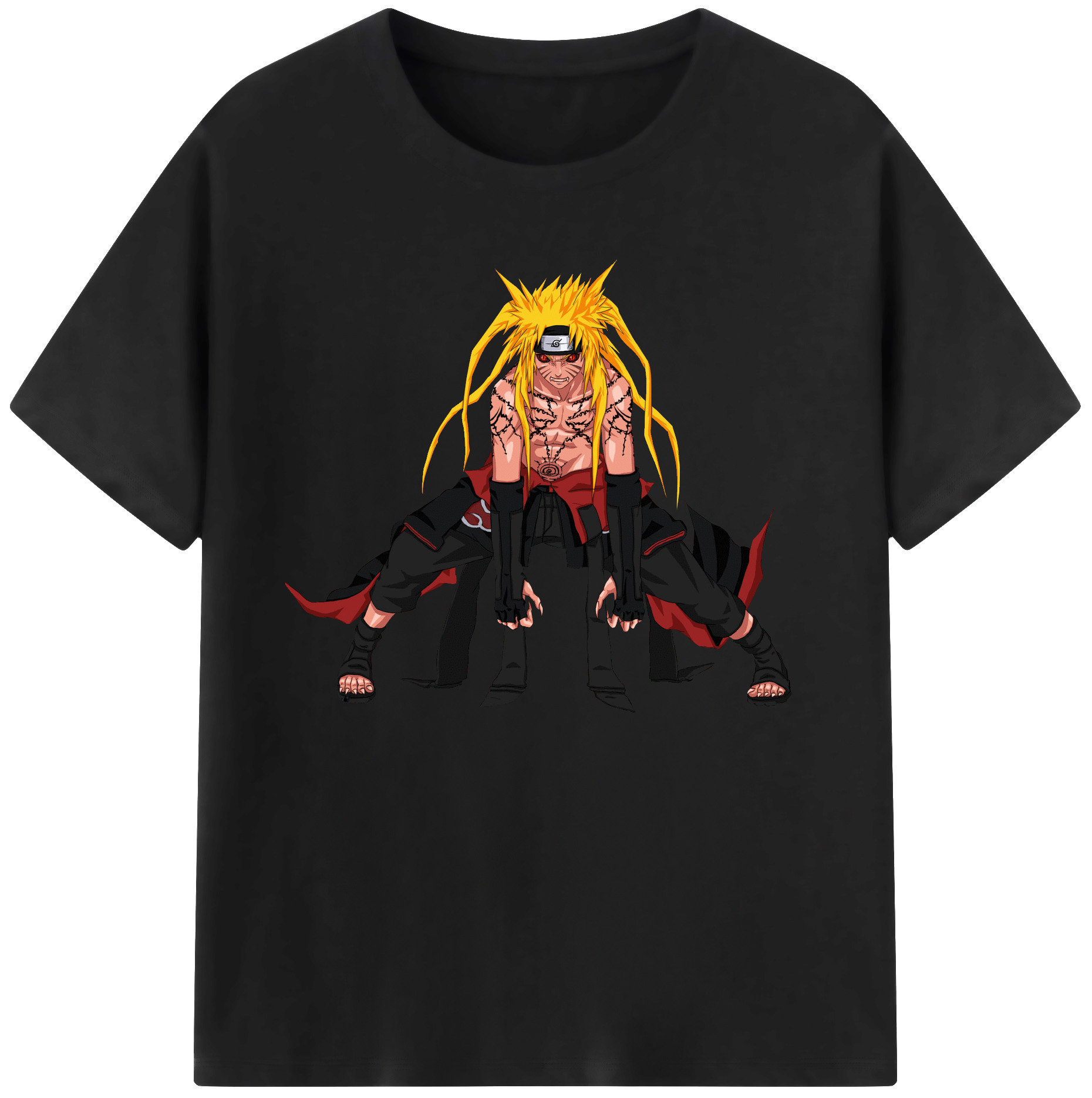（画像用） NARUTO -ナルト- うずまき ナルト Uzumaki Naruto 綿100％ メンズ半袖Tシャツ｜肌触りやわらか＆通気性