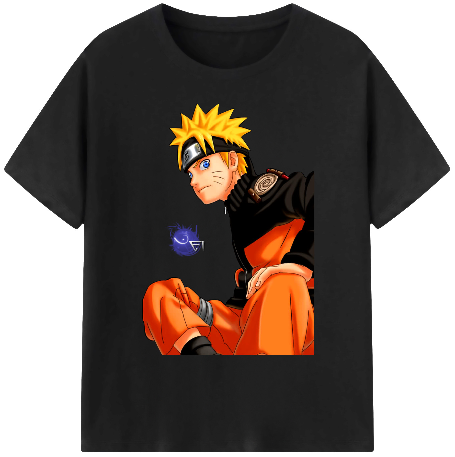（画像用） NARUTO -ナルト- うずまき ナルト Uzumaki Naruto 綿100％ メンズ半袖Tシャツ｜肌触りやわらか＆通気性