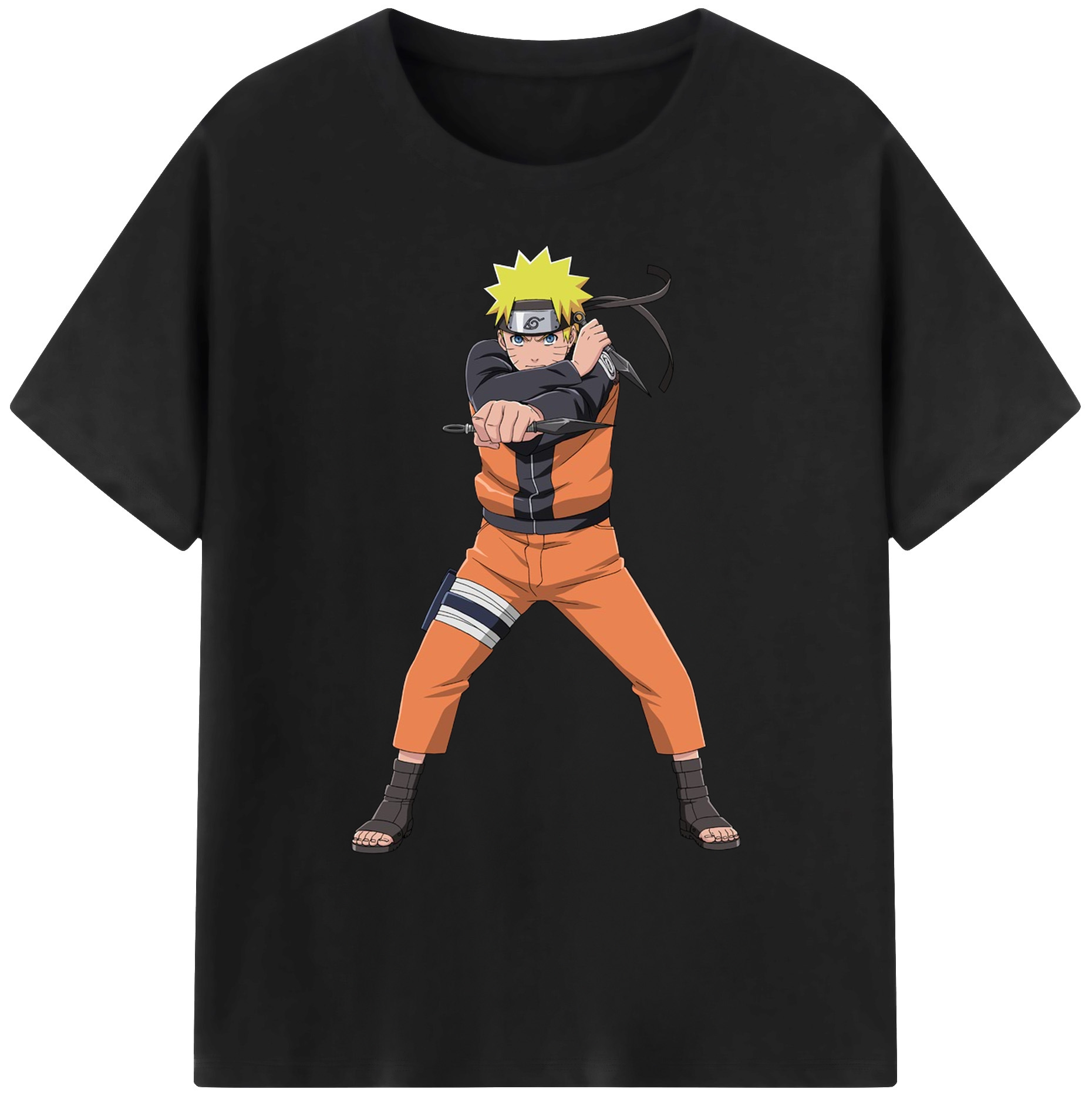 （画像用） NARUTO -ナルト- うずまき ナルト Uzumaki Naruto 綿100％ メンズ半袖Tシャツ｜肌触りやわらか＆通気性