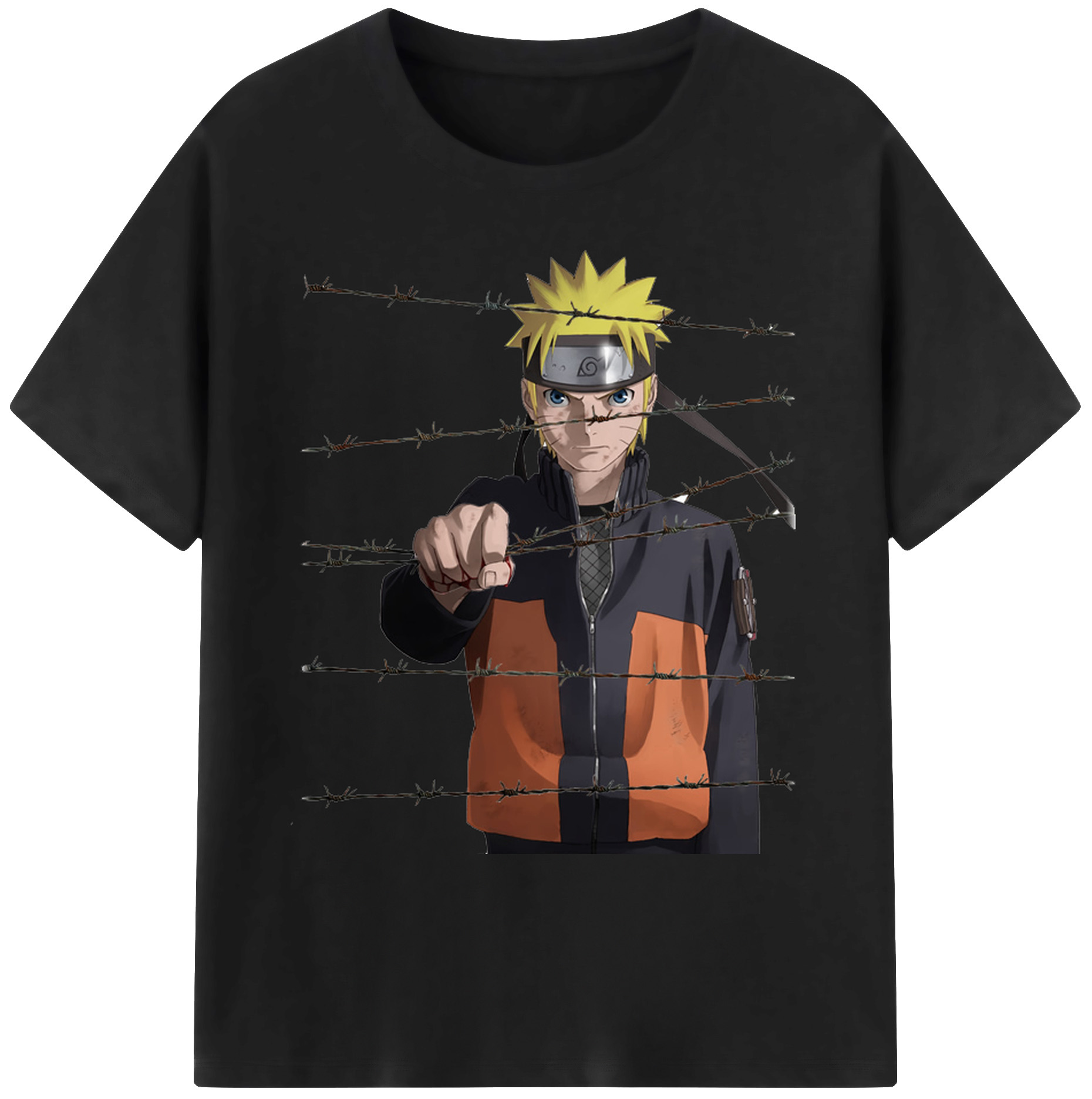 （画像用） NARUTO -ナルト- うずまき ナルト Uzumaki Naruto 綿100％ メンズ半袖Tシャツ｜肌触りやわらか＆通気性