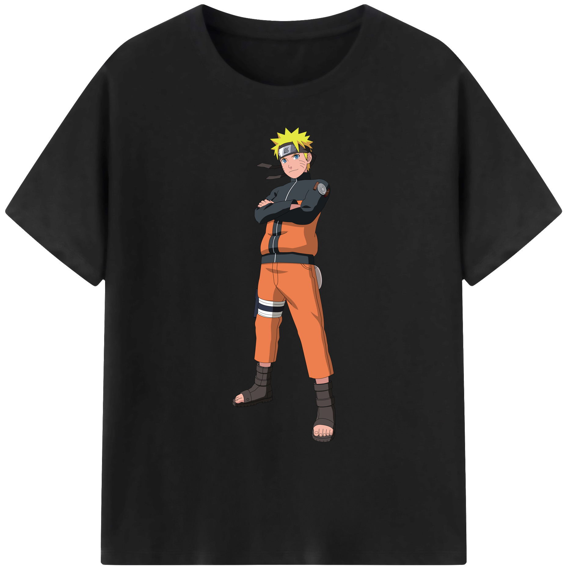 （画像用） NARUTO -ナルト- うずまき ナルト Uzumaki Naruto 綿100％ メンズ半袖Tシャツ｜肌触りやわらか＆通気性