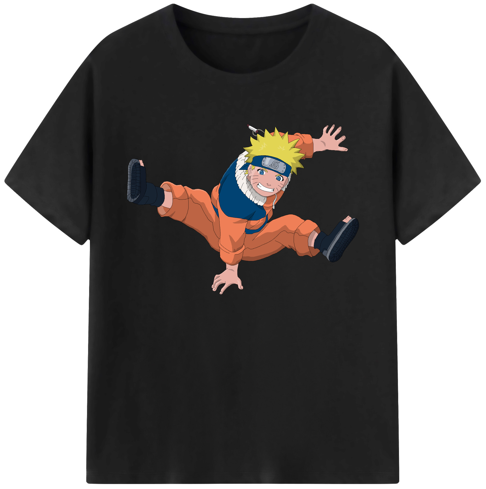 （画像用） NARUTO -ナルト- うずまき ナルト Uzumaki Naruto 綿100％ メンズ半袖Tシャツ｜肌触りやわらか＆通気性
