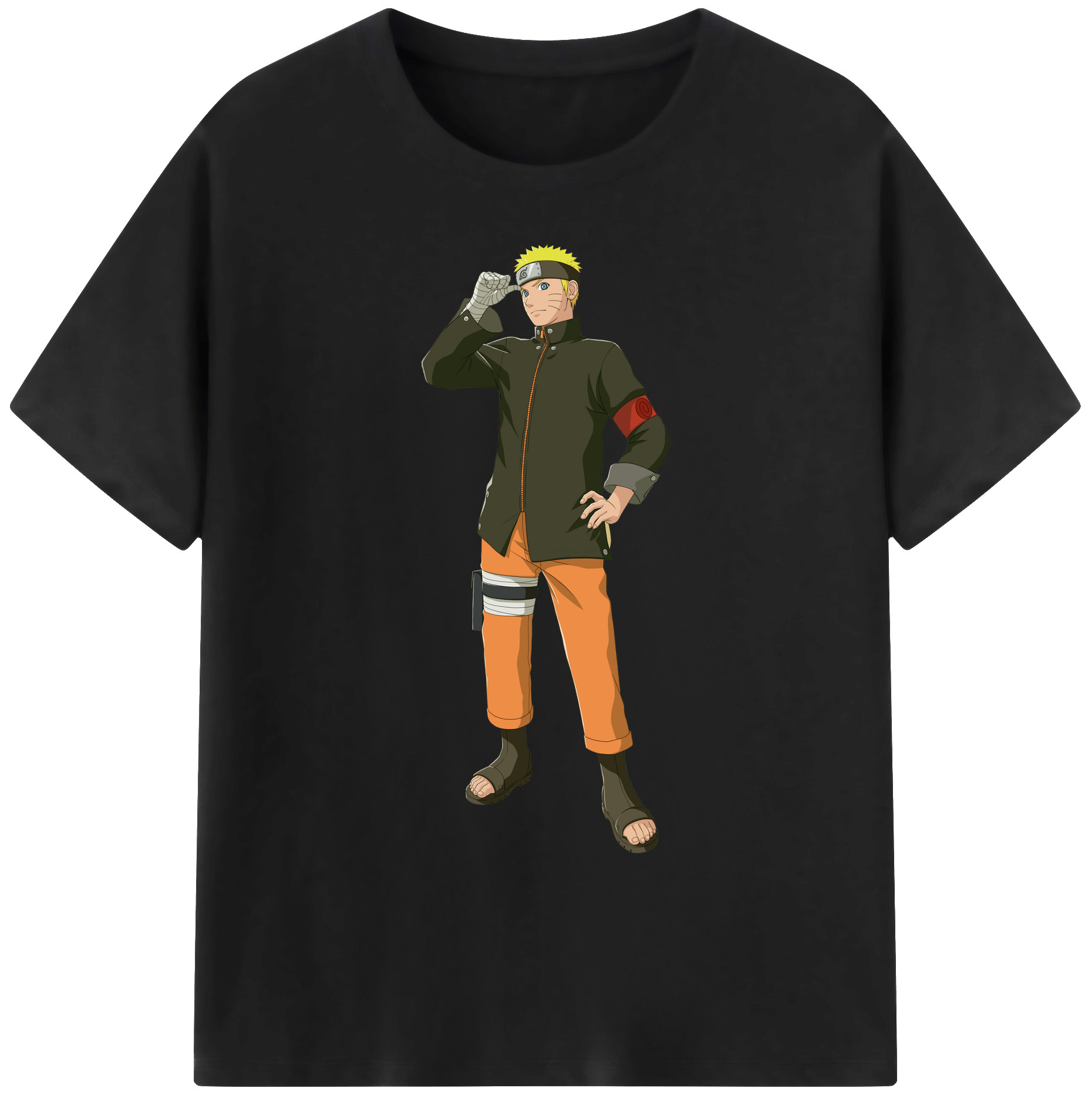 （画像用） NARUTO -ナルト- うずまき ナルト Uzumaki Naruto 綿100％ メンズ半袖Tシャツ｜肌触りやわらか＆通気性