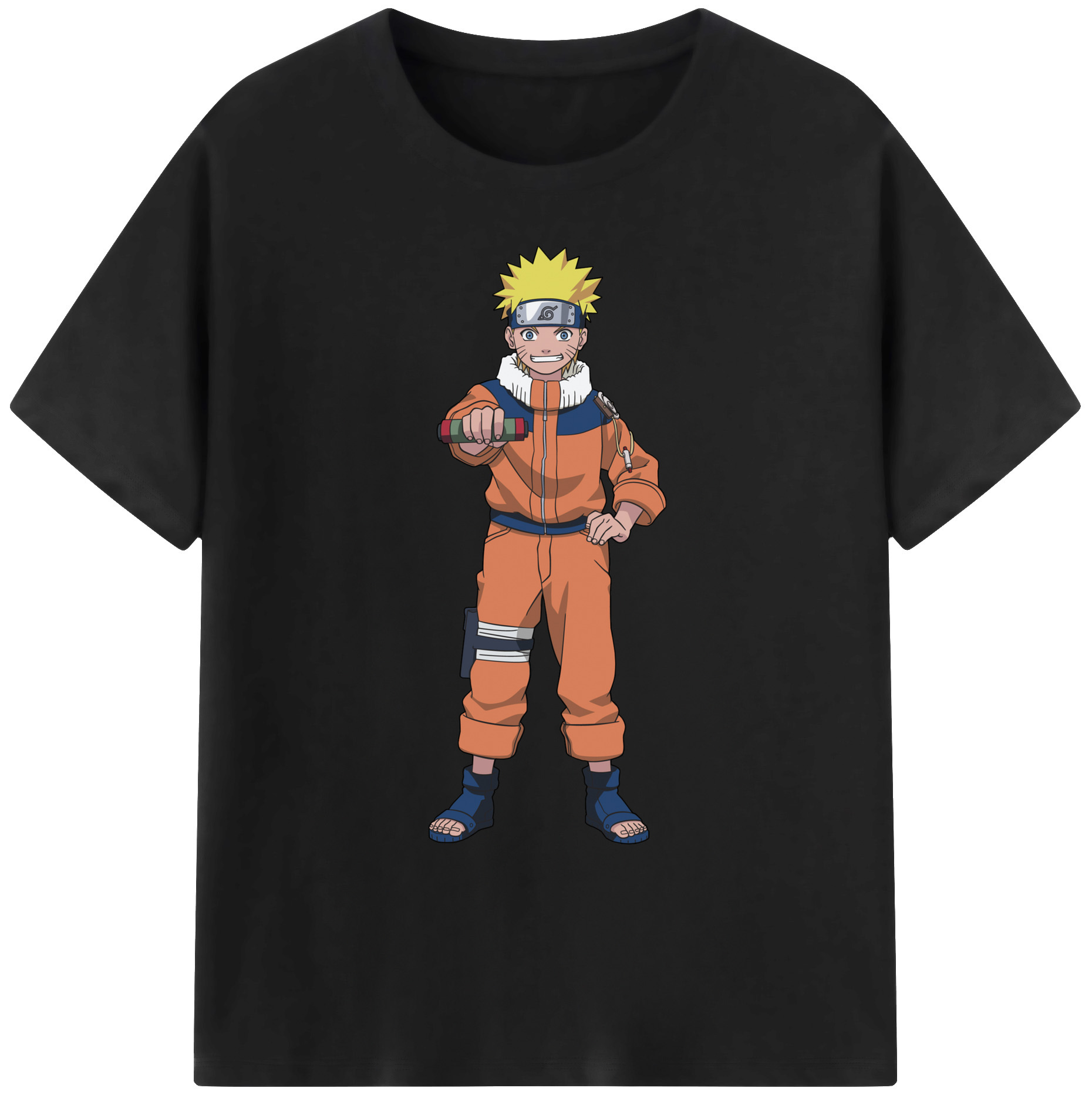 （画像用） NARUTO -ナルト- うずまき ナルト Uzumaki Naruto 綿100％ メンズ半袖Tシャツ｜肌触りやわらか＆通気性