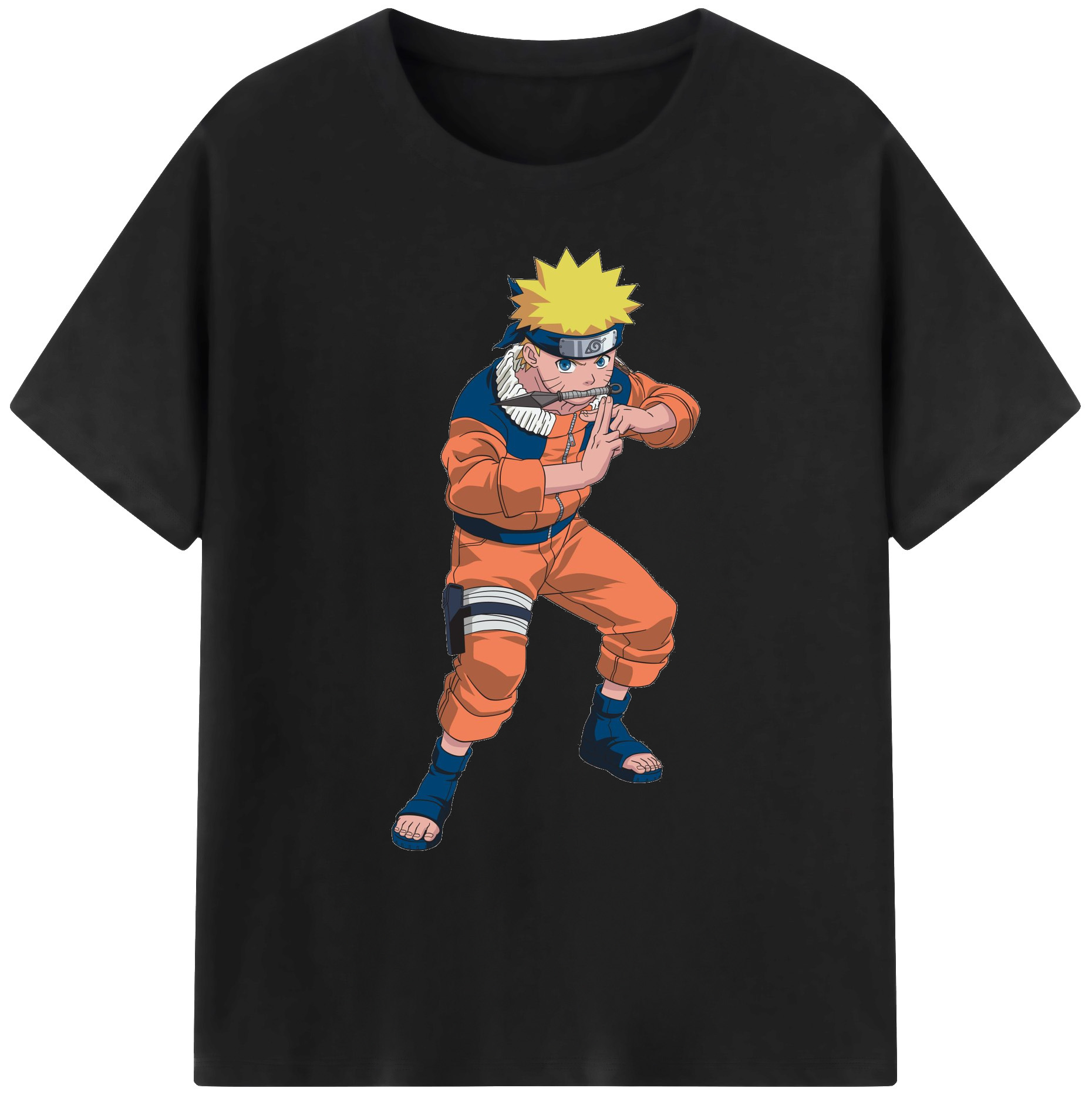 （画像用） NARUTO -ナルト- うずまき ナルト Uzumaki Naruto 綿100％ メンズ半袖Tシャツ｜肌触りやわらか＆通気性