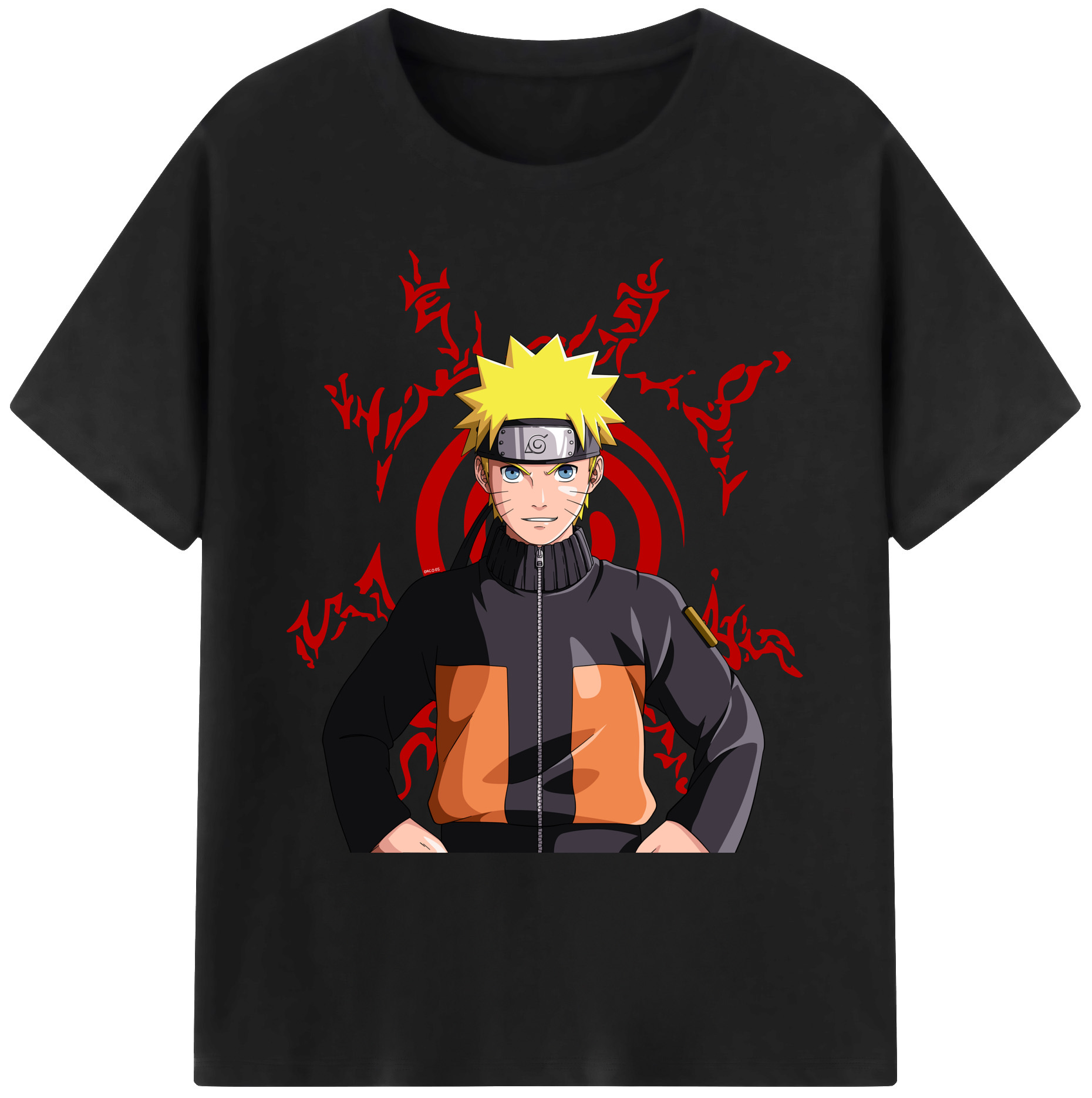 （画像用） NARUTO -ナルト- うずまき ナルト Uzumaki Naruto 綿100％ メンズ半袖Tシャツ｜肌触りやわらか＆通気性