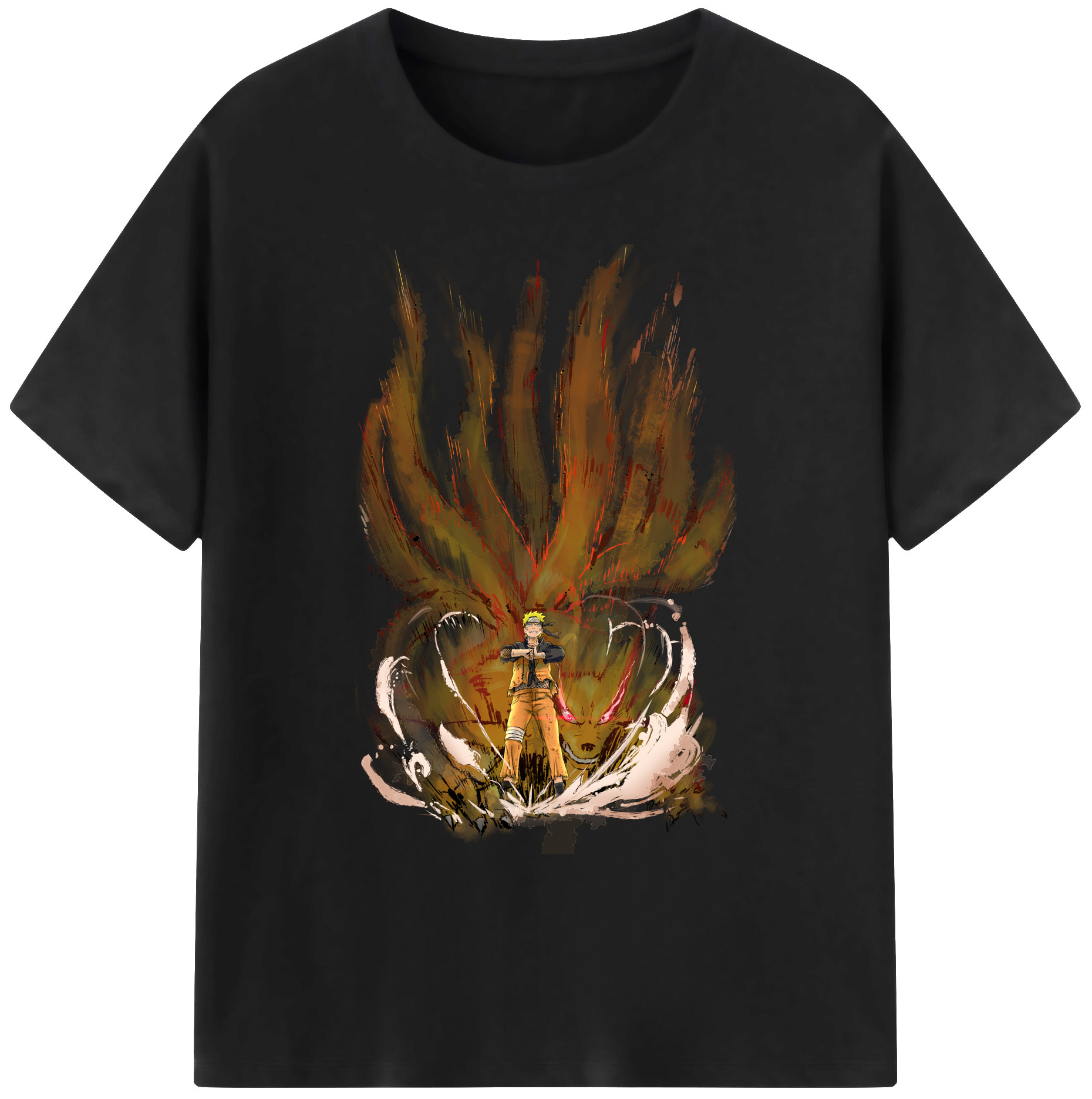 （画像用） NARUTO -ナルト- うずまき ナルト Uzumaki Naruto 綿100％ メンズ半袖Tシャツ｜肌触りやわらか＆通気性