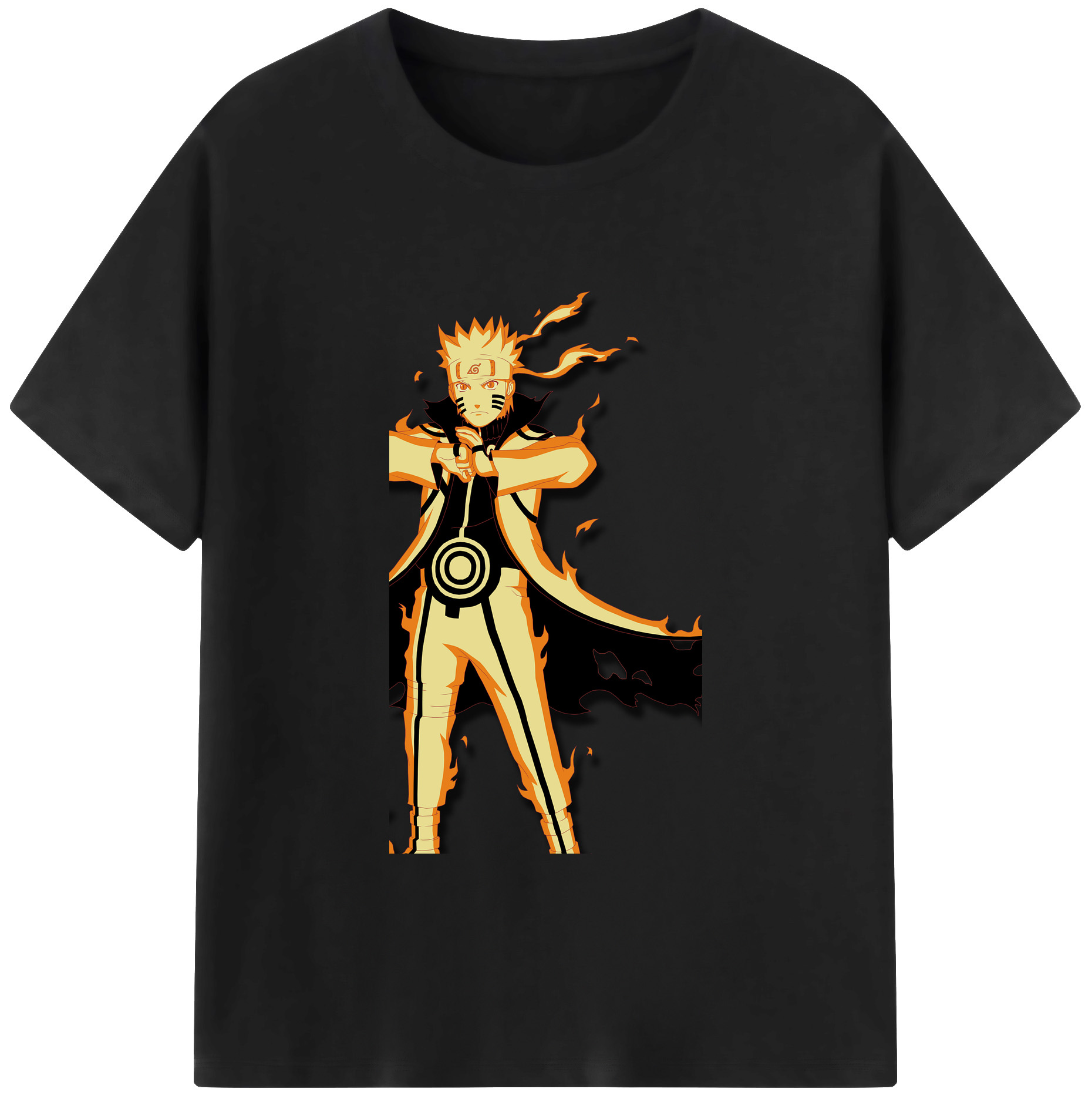 （画像用） NARUTO -ナルト- うずまき ナルト Uzumaki Naruto 綿100％ メンズ半袖Tシャツ｜肌触りやわらか＆通気性